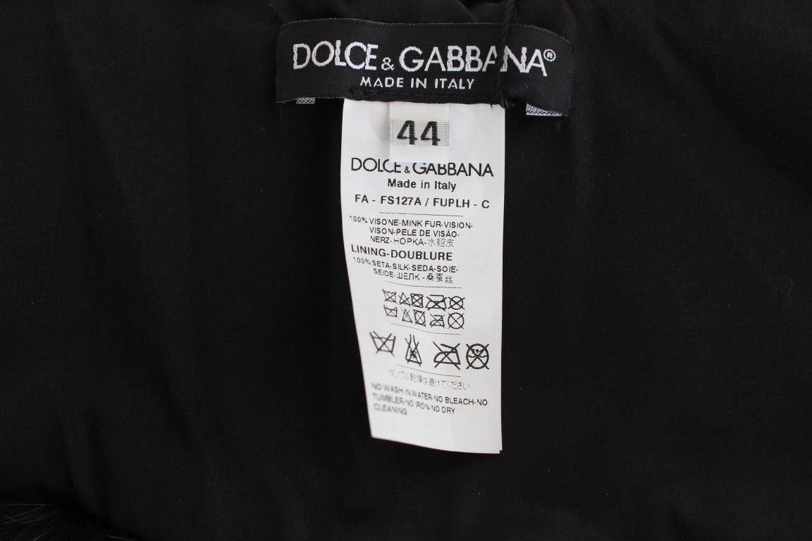 Dolce & Gabbana Black Mink Fur Shoulder Collar Scarf Dolce & Gabbana