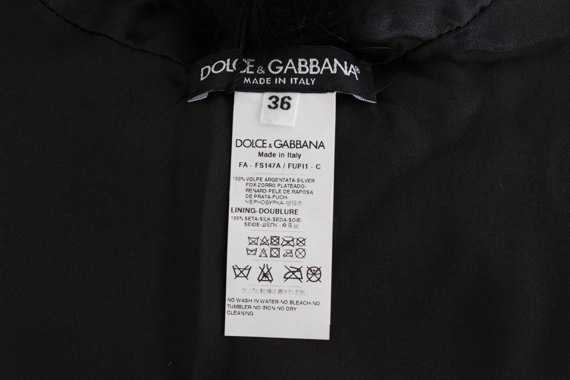 Dolce & Gabbana Black Fox Fur Collar Scarf Dolce & Gabbana