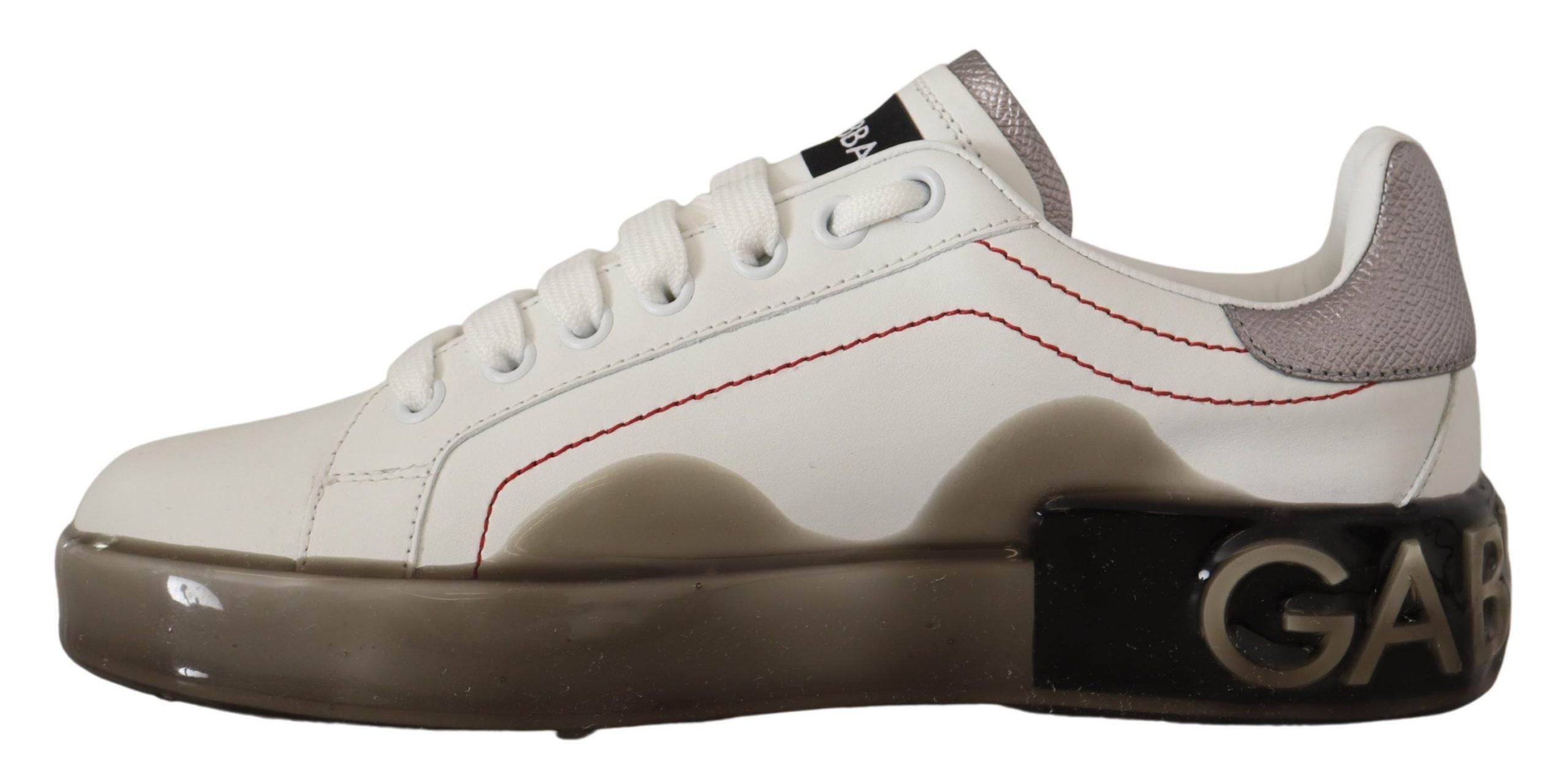 Dolce & Gabbana White Leather Shoes Womens Logo Portofino Sneakers Dolce & Gabbana