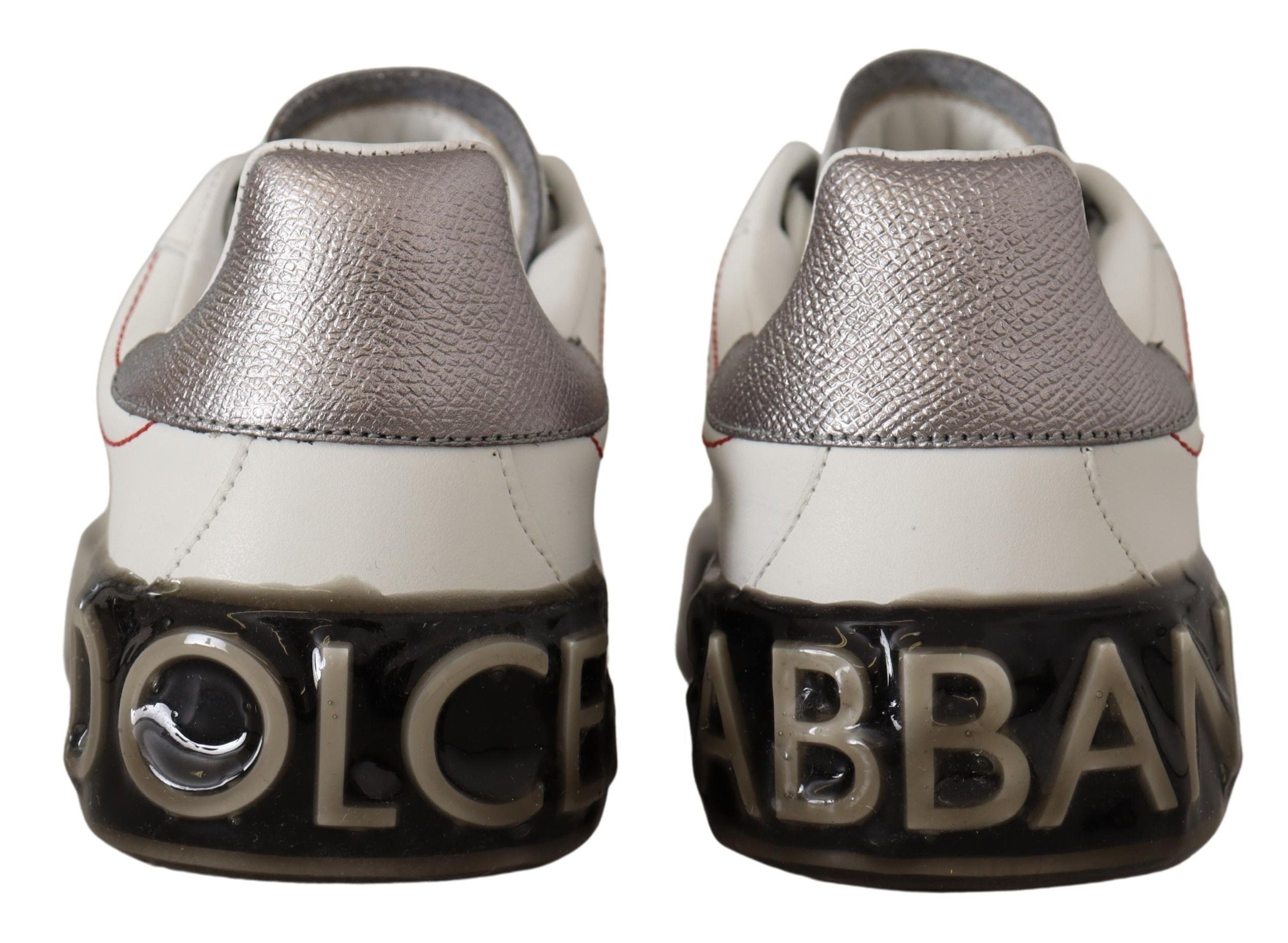 Dolce & Gabbana White Leather Shoes Womens Logo Portofino Sneakers Dolce & Gabbana