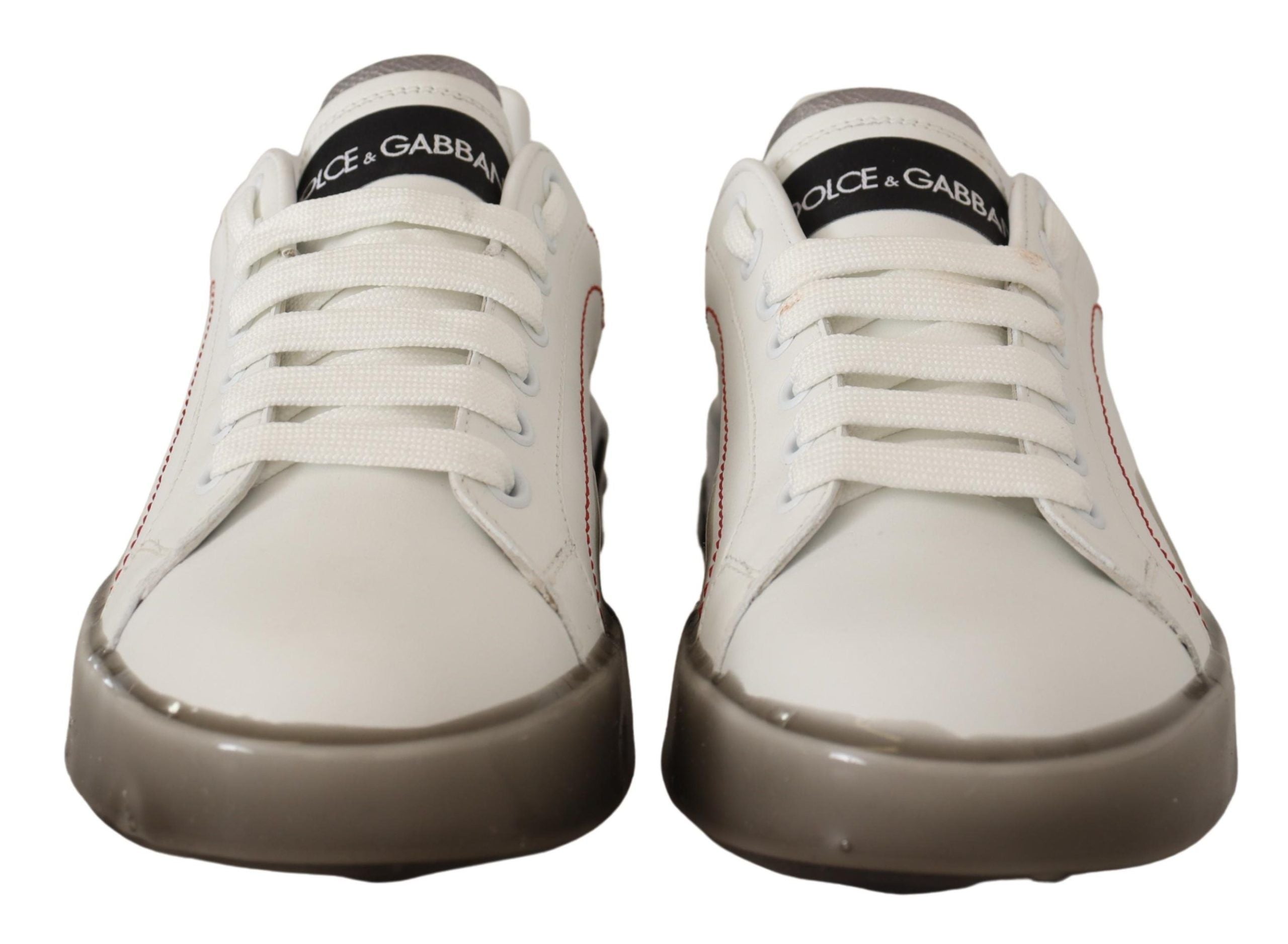 Dolce & Gabbana White Leather Shoes Womens Logo Portofino Sneakers Dolce & Gabbana
