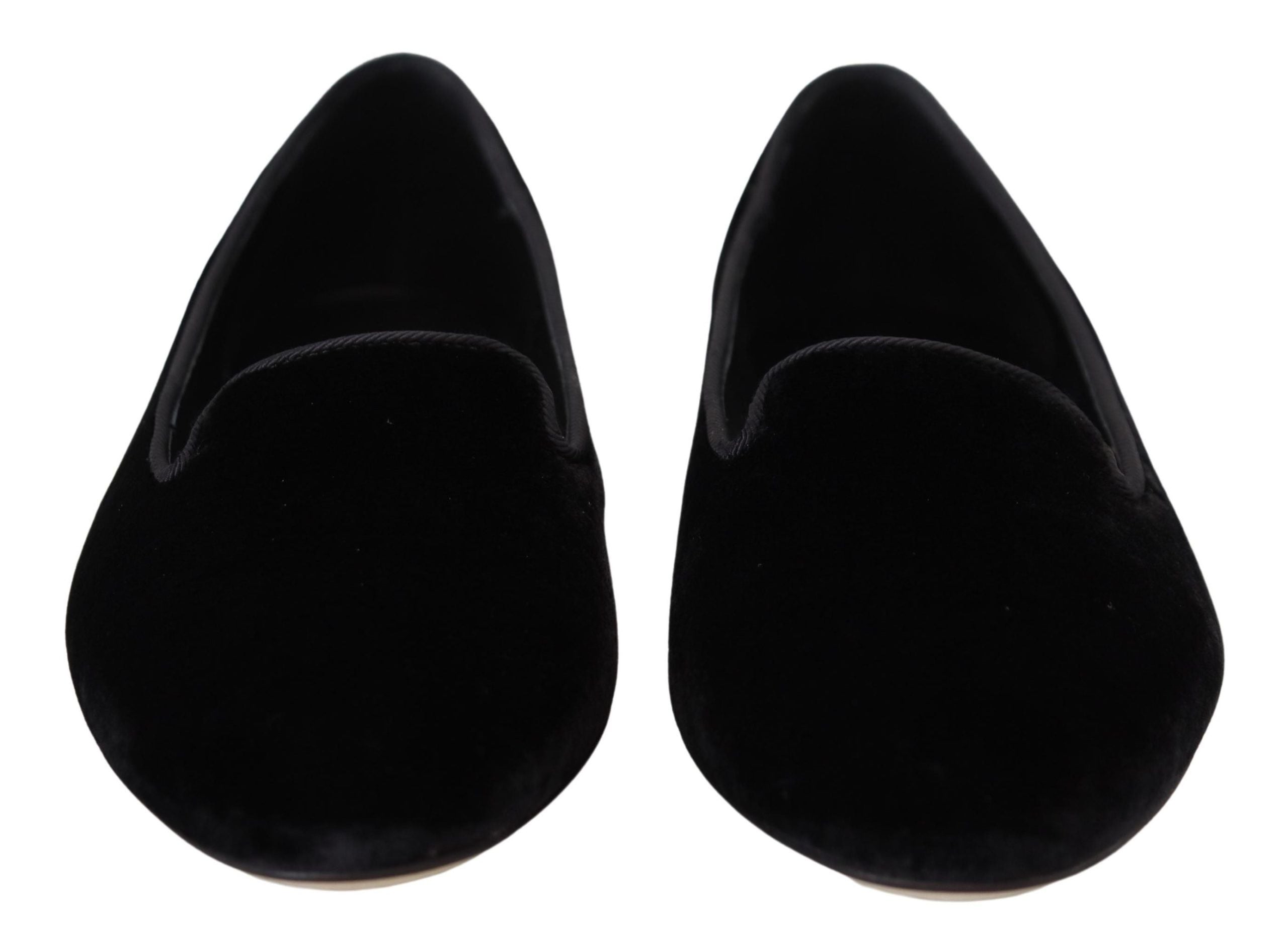 Dolce & Gabbana Black Velvet Slip Ons Loafers Flats Shoes Dolce & Gabbana