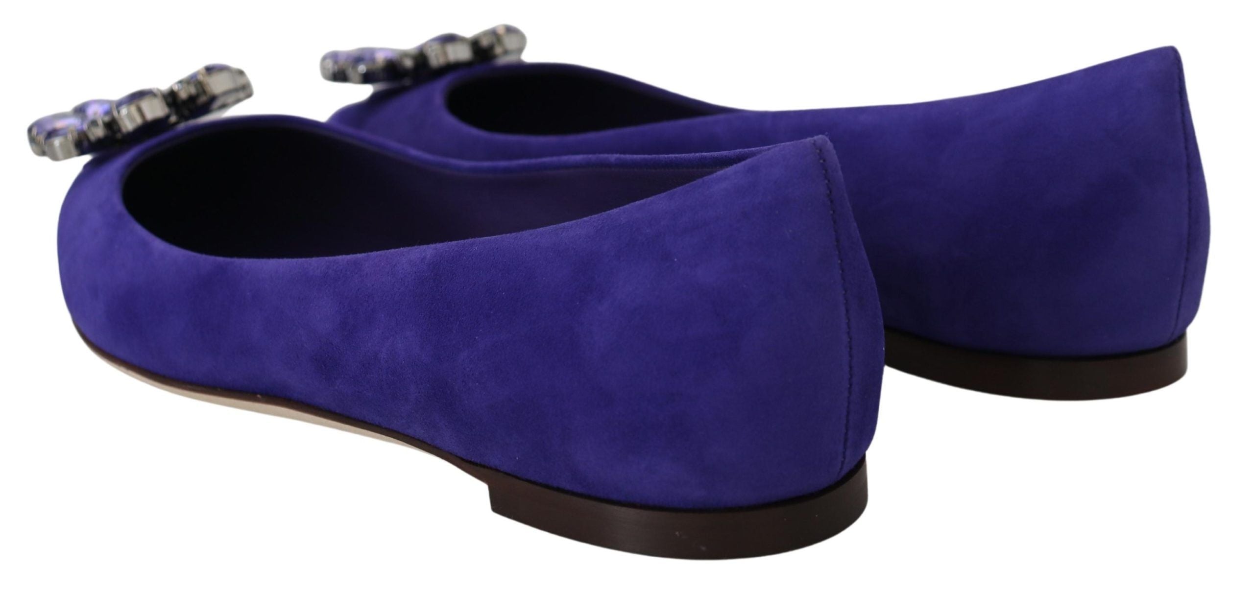 Dolce & Gabbana Purple Suede Crystals Loafers Flats Shoes Dolce & Gabbana