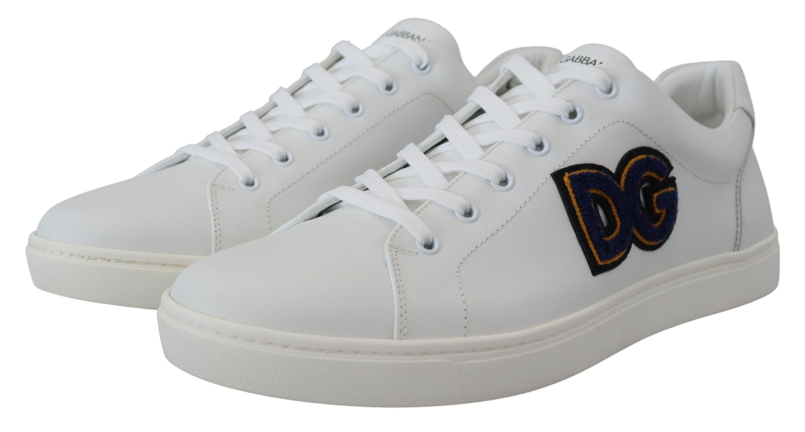 Dolce & Gabbana White Leather DG Logo Casual Sneakers Shoes Dolce & Gabbana