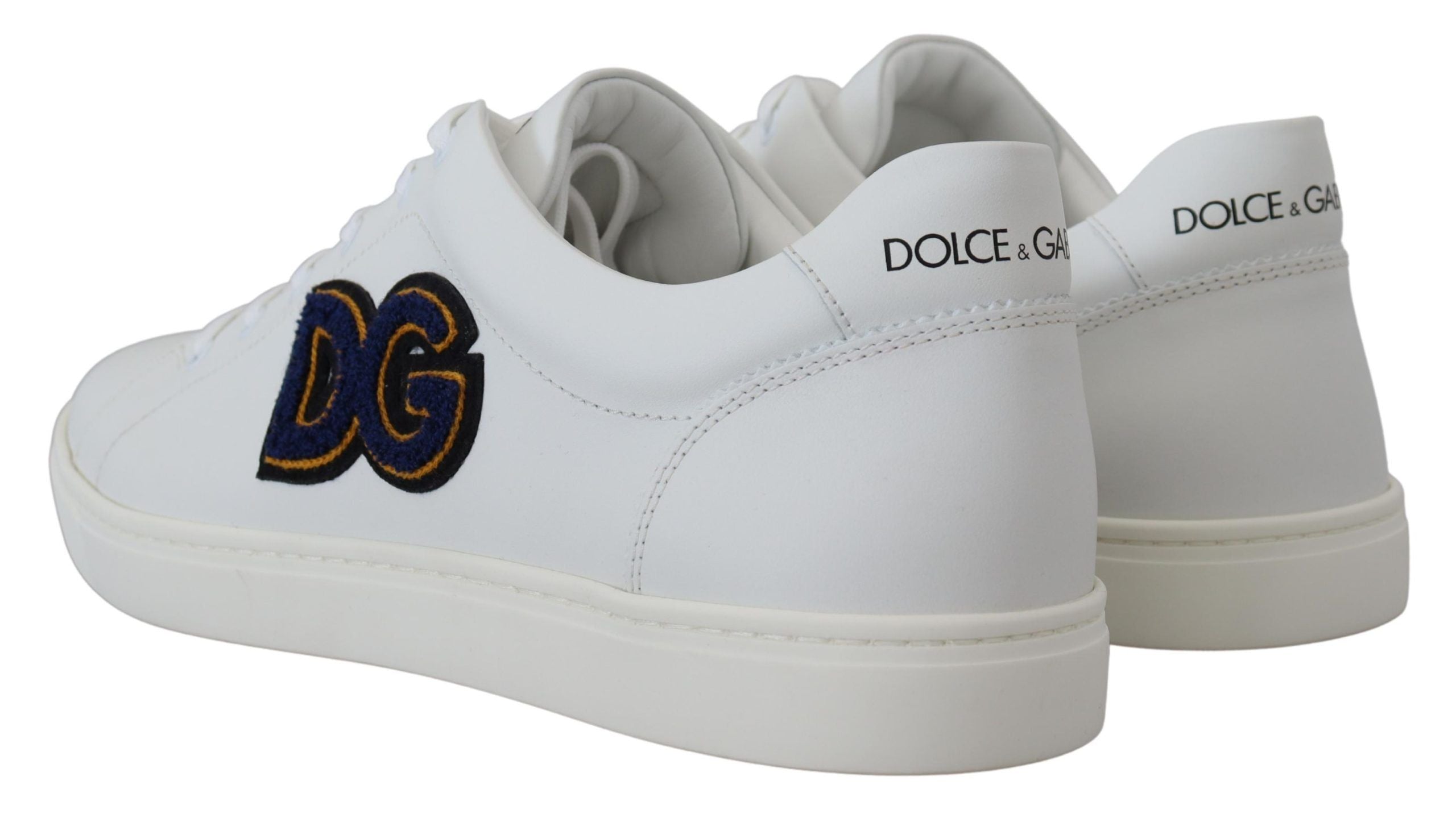 Dolce & Gabbana White Leather DG Logo Casual Sneakers Shoes Dolce & Gabbana