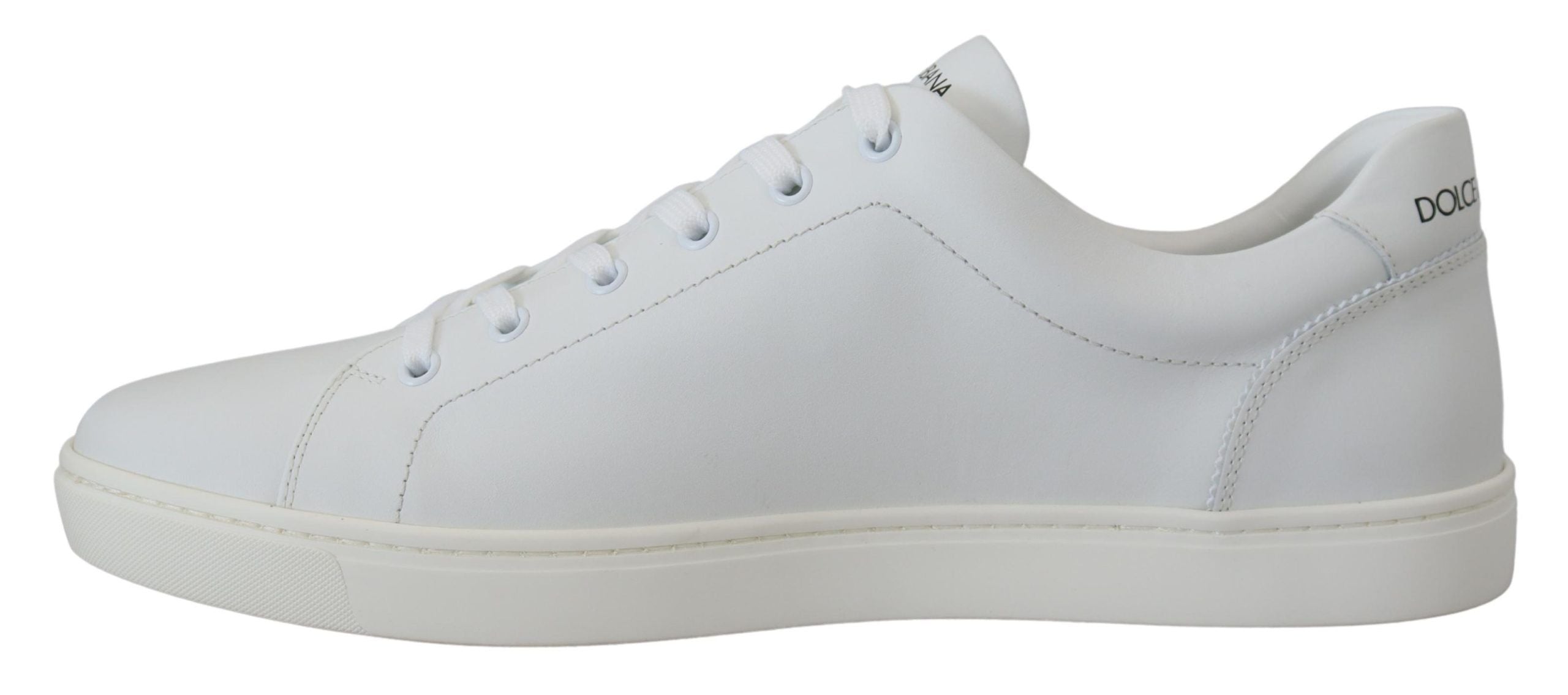 Dolce & Gabbana White Leather DG Logo Casual Sneakers Shoes Dolce & Gabbana