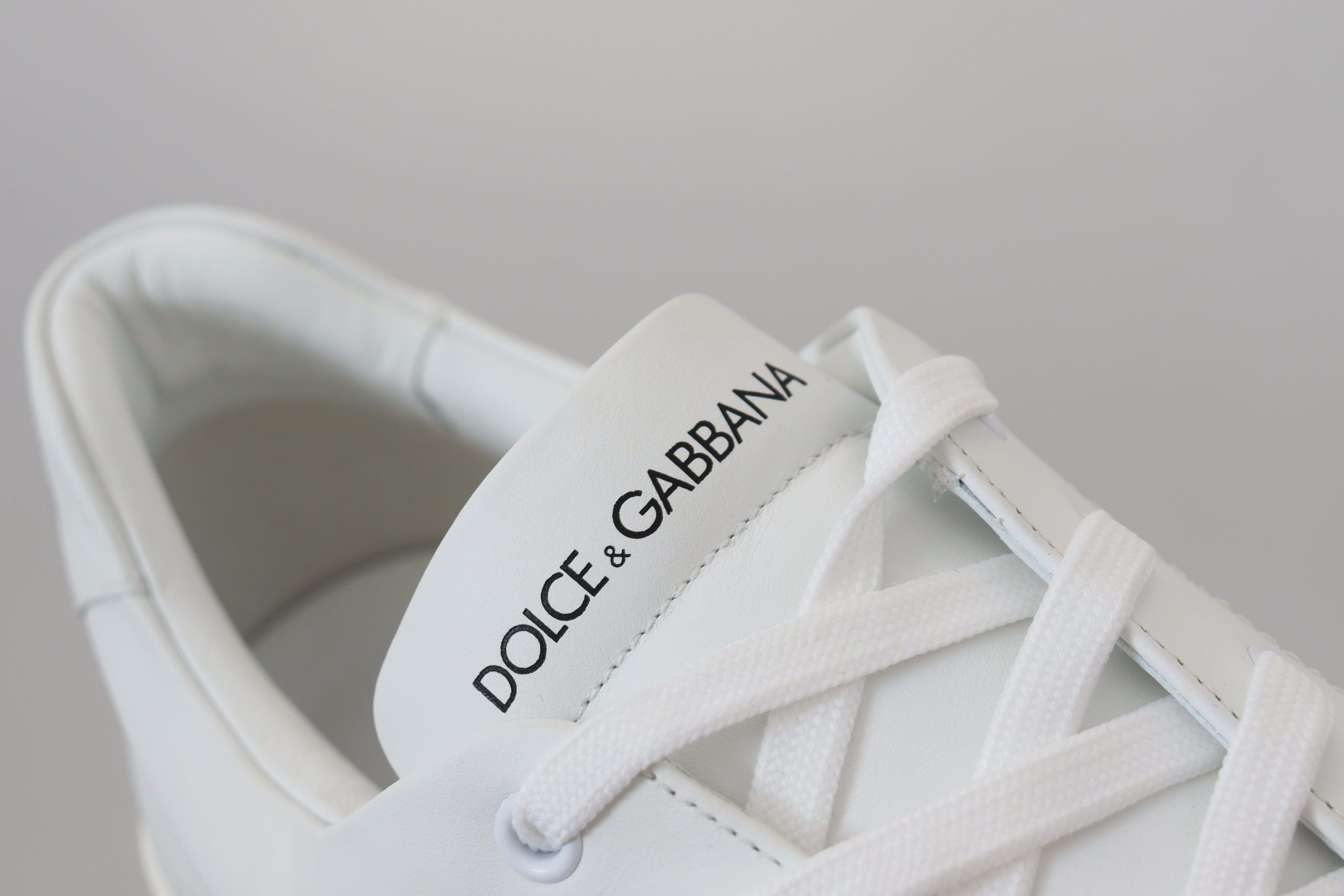 Dolce & Gabbana White Leather DG Logo Casual Sneakers Shoes Dolce & Gabbana