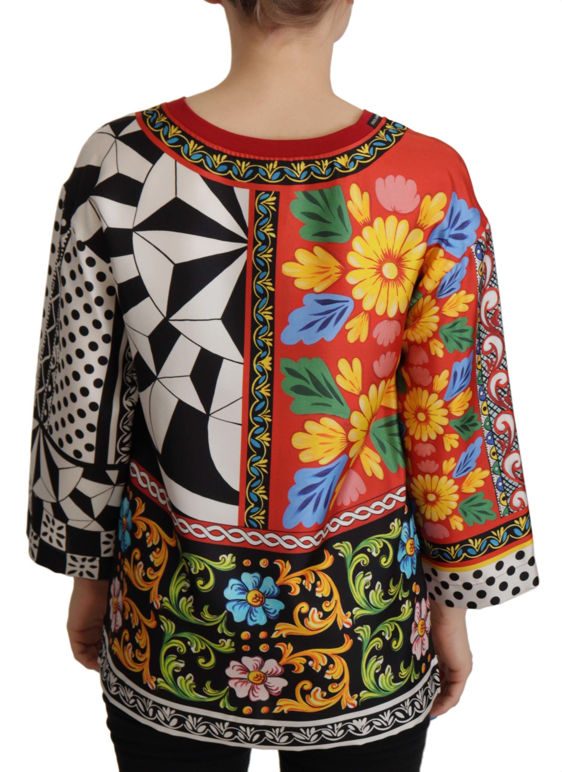 Dolce & Gabbana Multicolor Printed Baroque Loose Long Sleeve Dolce & Gabbana