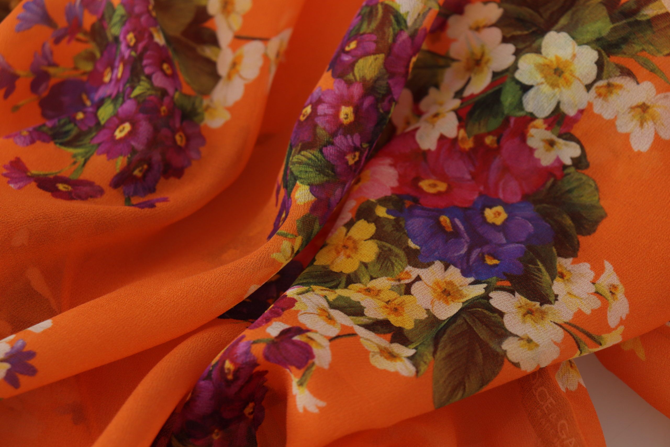 Dolce & Gabbana Orange Floral Print Long Sleeve Blouse Dolce & Gabbana