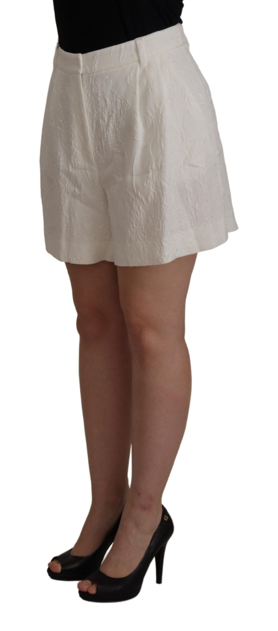 Dolce & Gabbana White High Waist Culotte Cotton Shorts Dolce & Gabbana