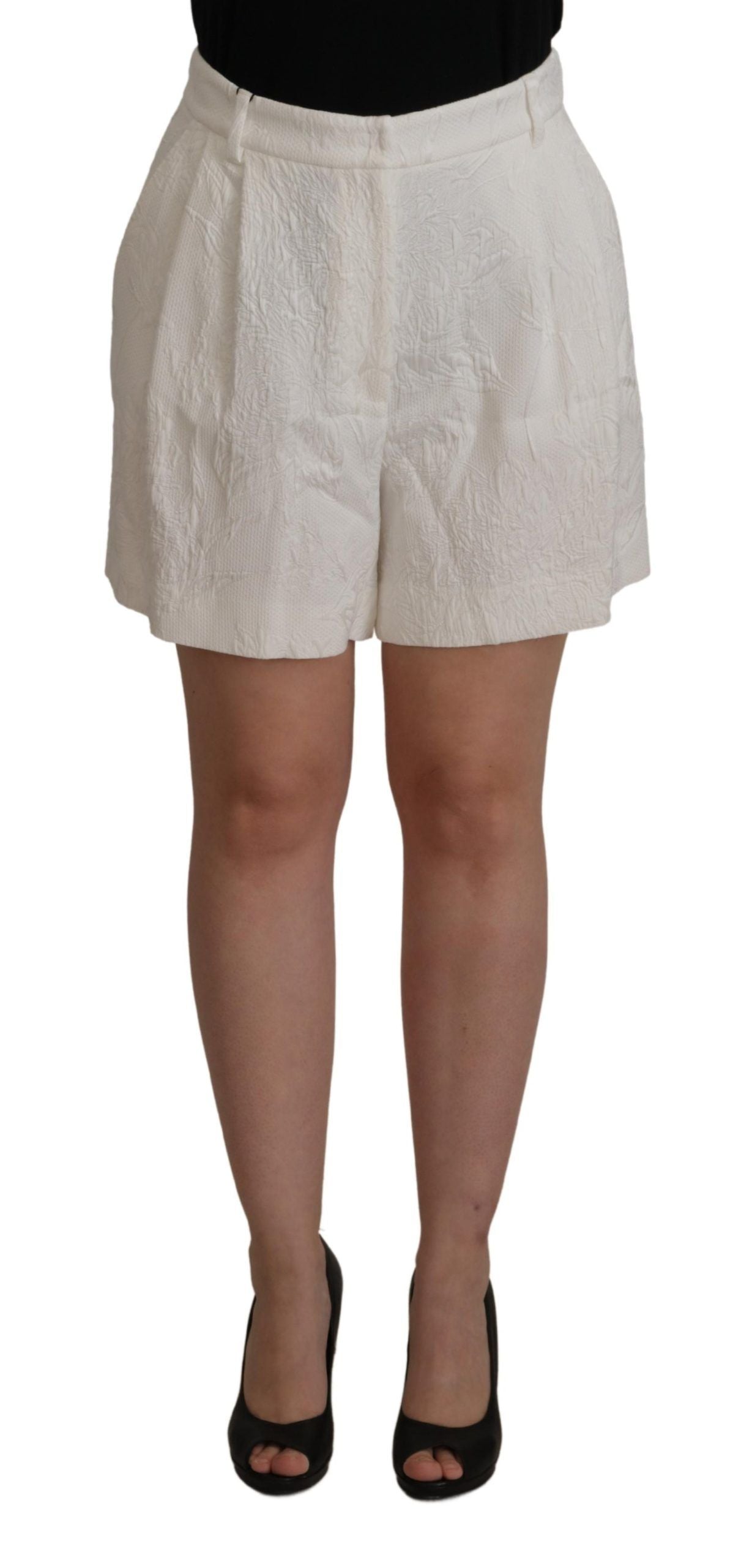 Dolce & Gabbana White High Waist Culotte Cotton Shorts Dolce & Gabbana