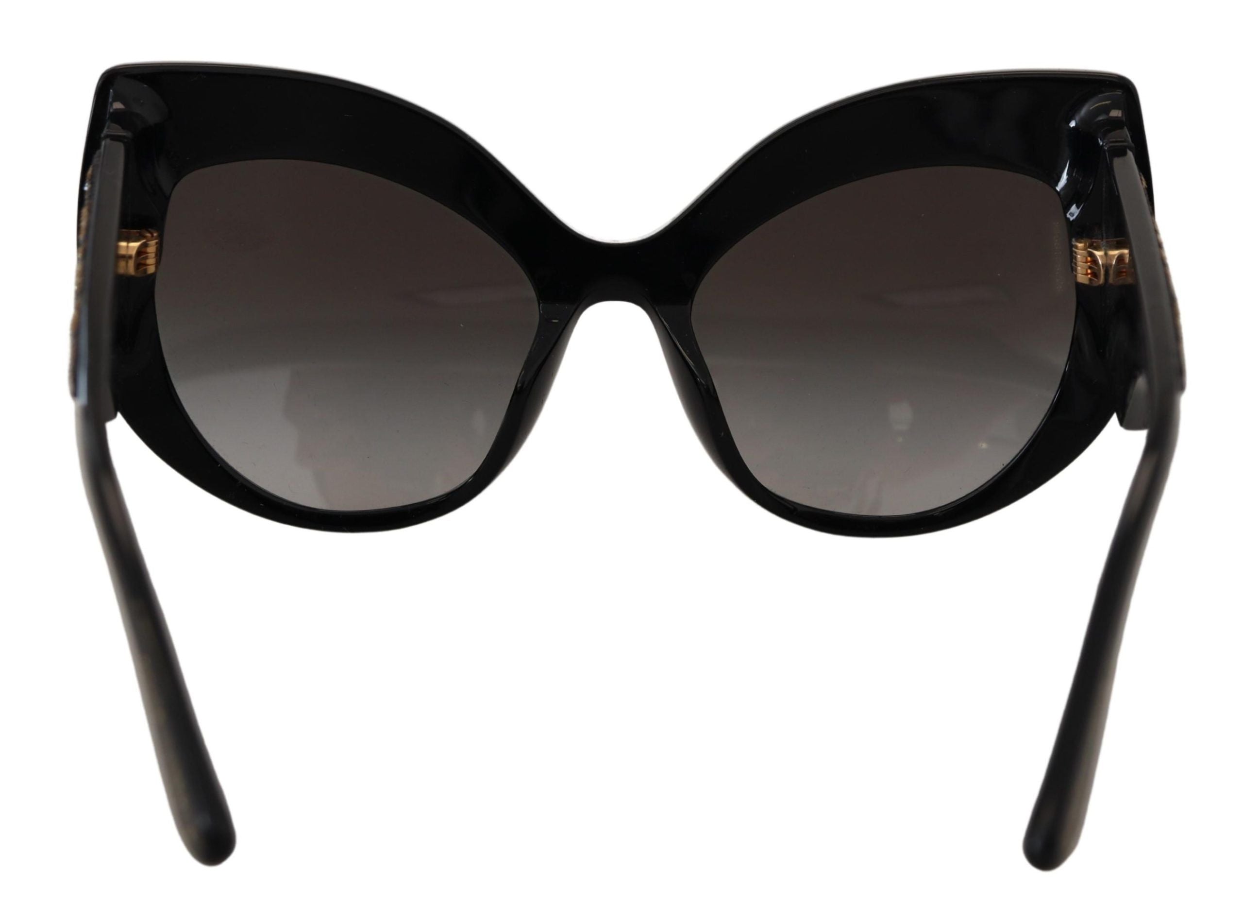 Dolce & Gabbana Black Gold Sequin Butterfly Polarized DG4326 Sunglasses Dolce & Gabbana