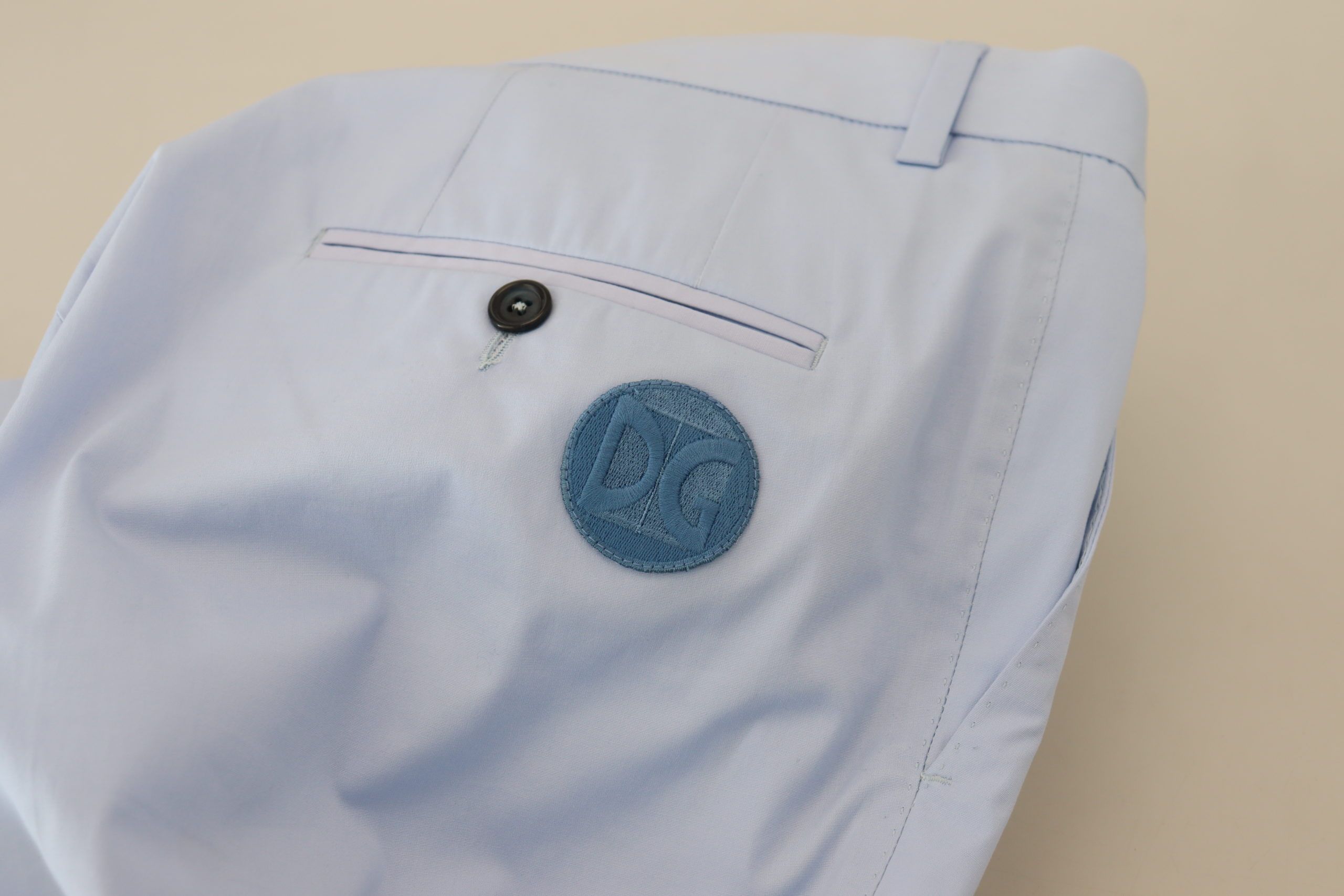 Dolce & Gabbana Blue Cotton Stretch Trousers Chinos Pants Dolce & Gabbana