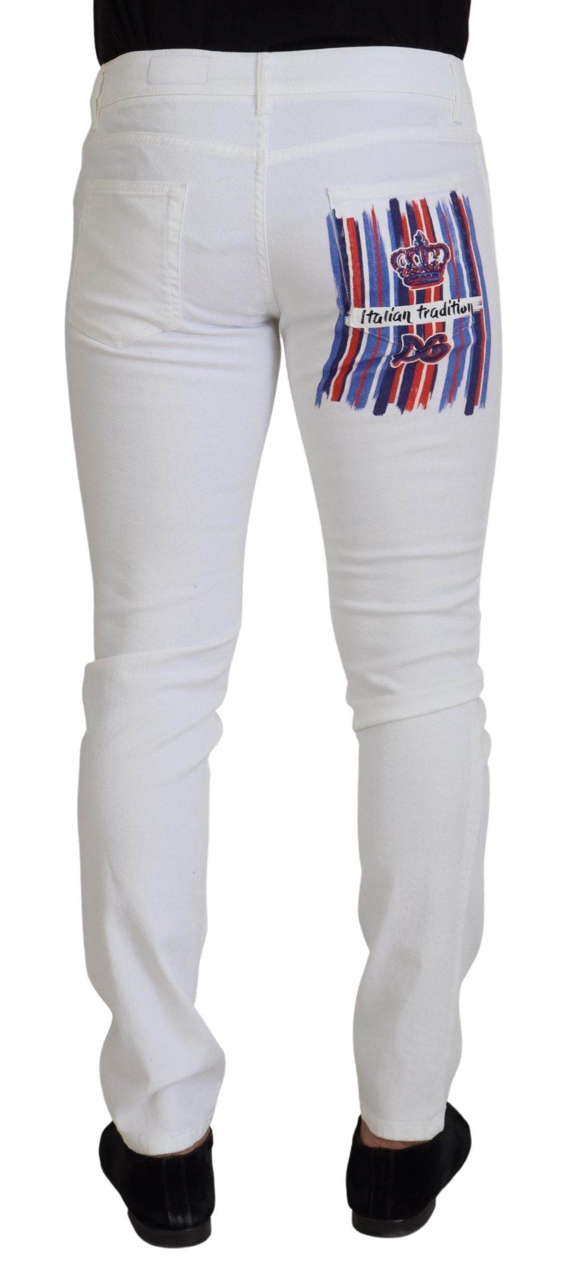 Dolce & Gabbana White Slim Skinny Stretch Cotton Denim Jeans Dolce & Gabbana