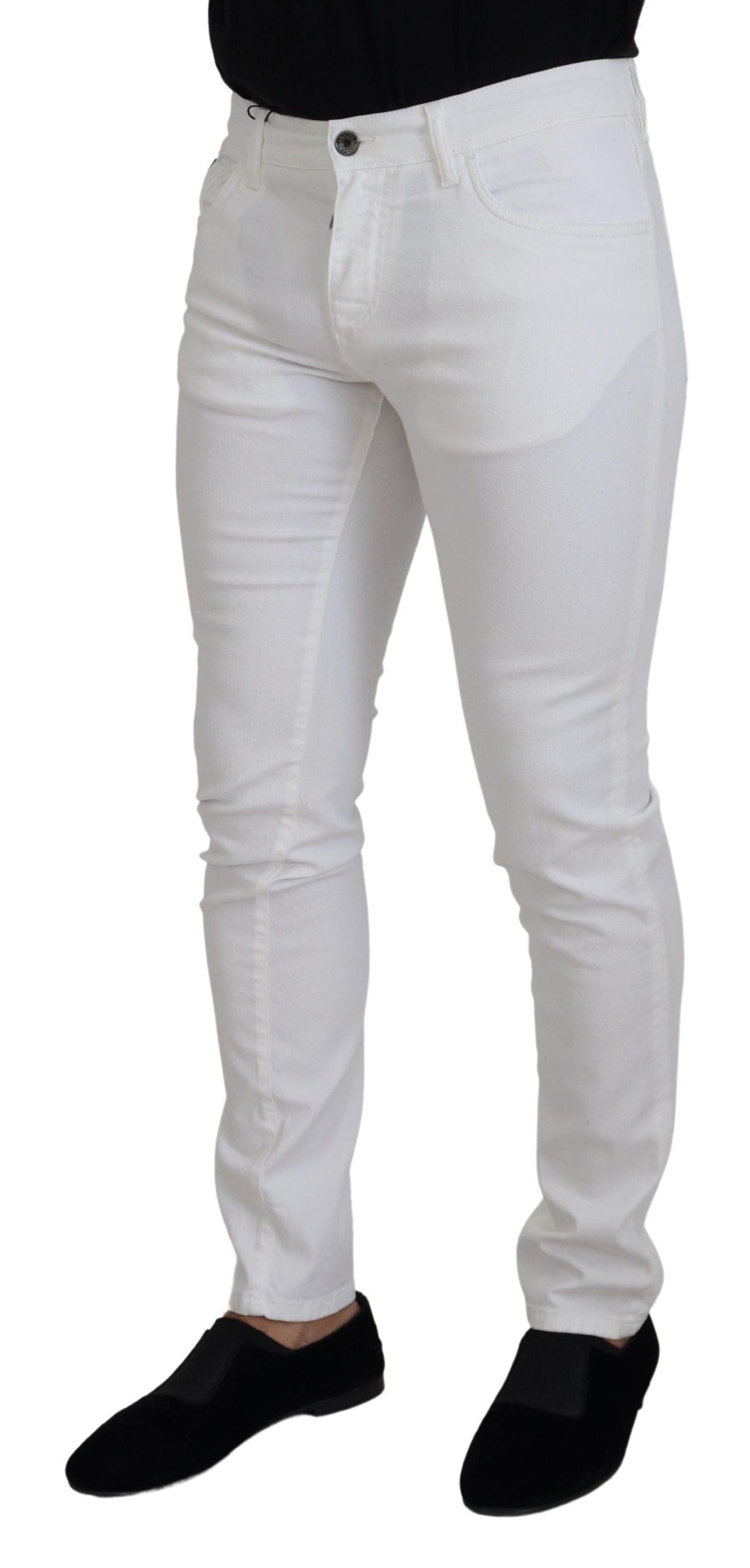 Dolce & Gabbana White Slim Skinny Stretch Cotton Denim Jeans Dolce & Gabbana