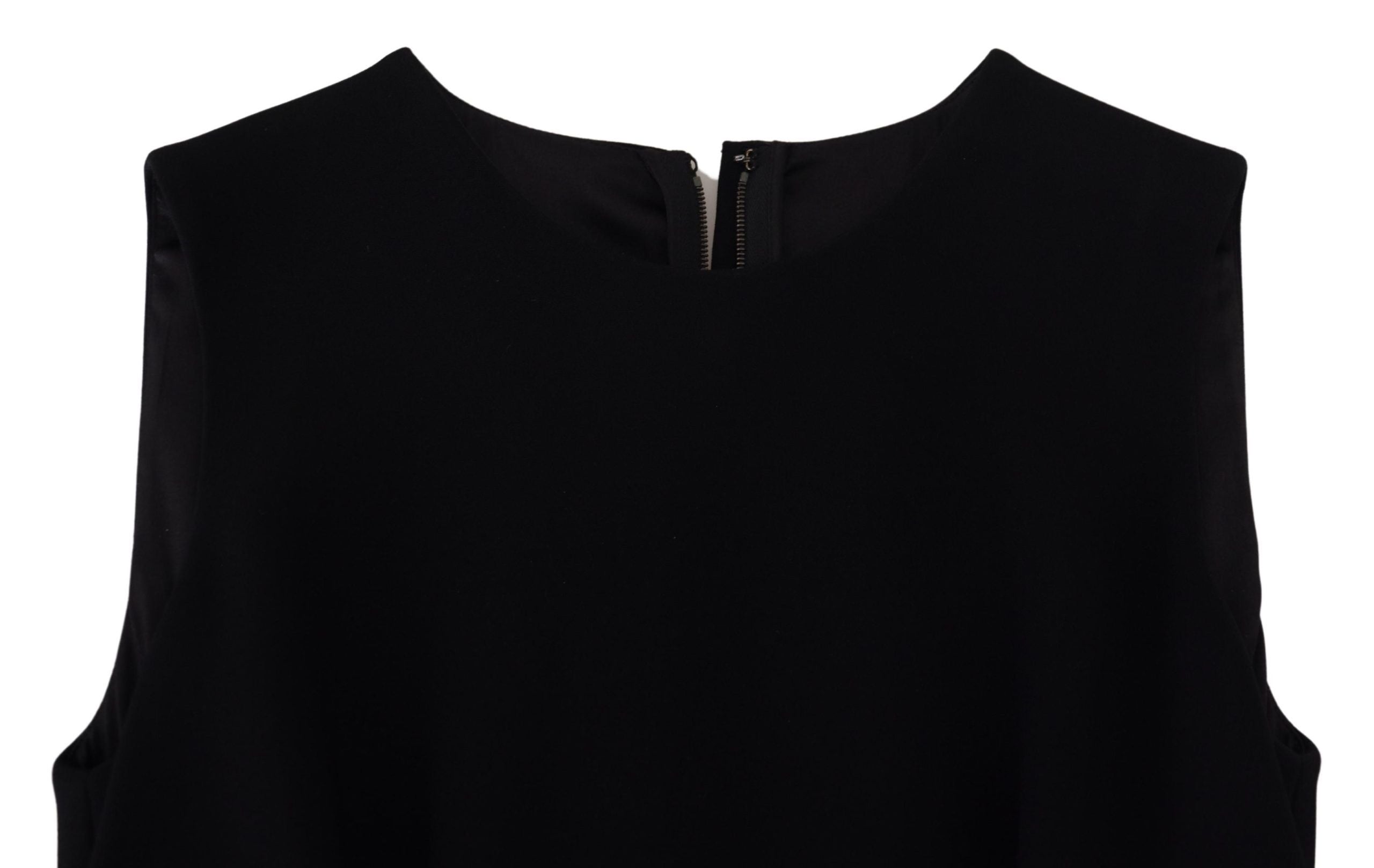 Dolce & Gabbana Black Dress Sheath Flare Viscose Dress Dolce & Gabbana