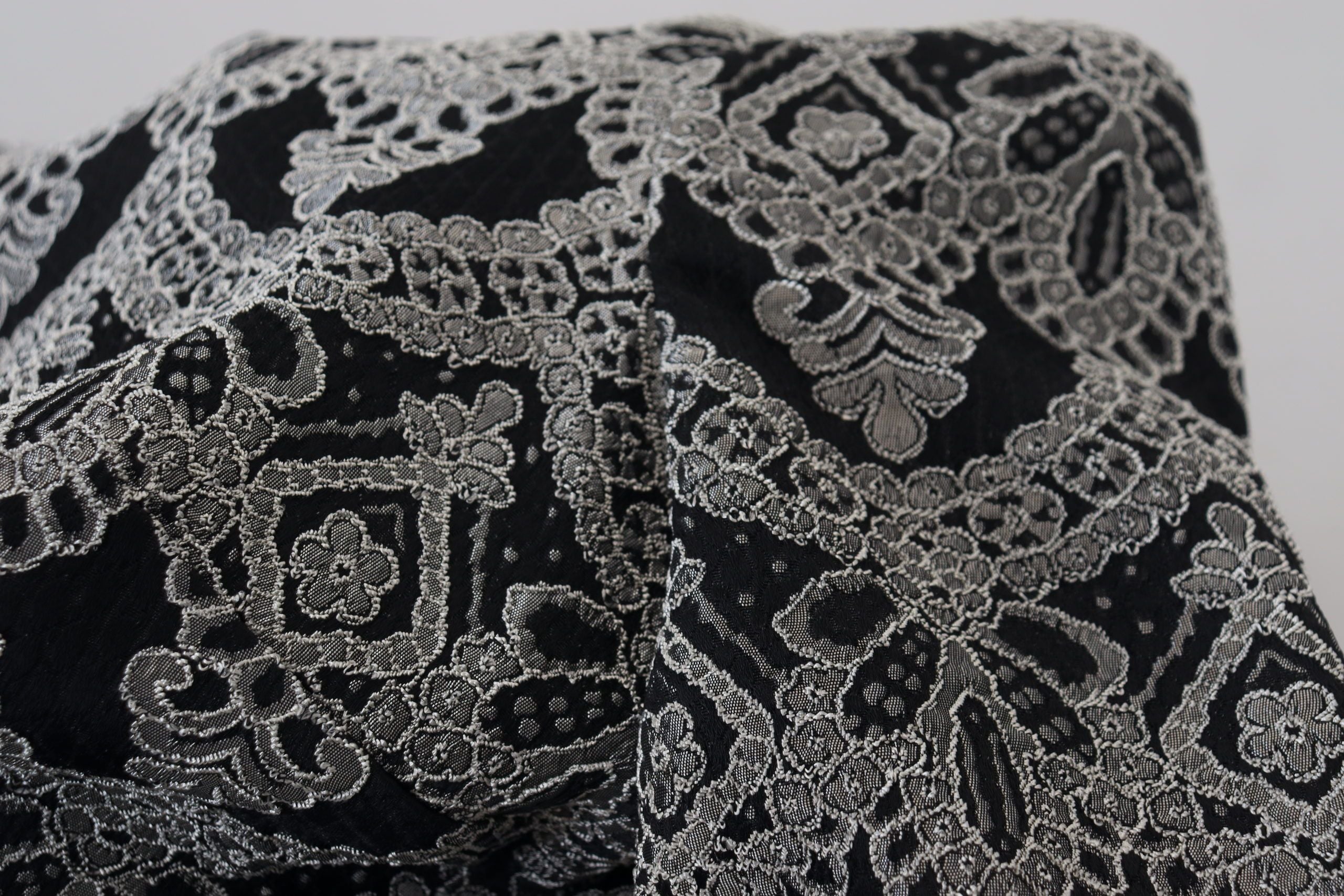 Dolce & Gabbana Black Gray Jacquard Sheath Bodycon Dress Dolce & Gabbana
