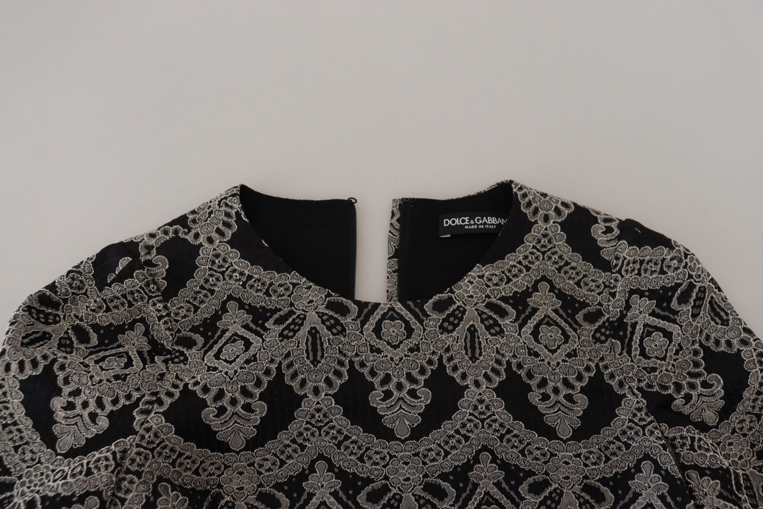 Dolce & Gabbana Black Gray Jacquard Sheath Bodycon Dress Dolce & Gabbana