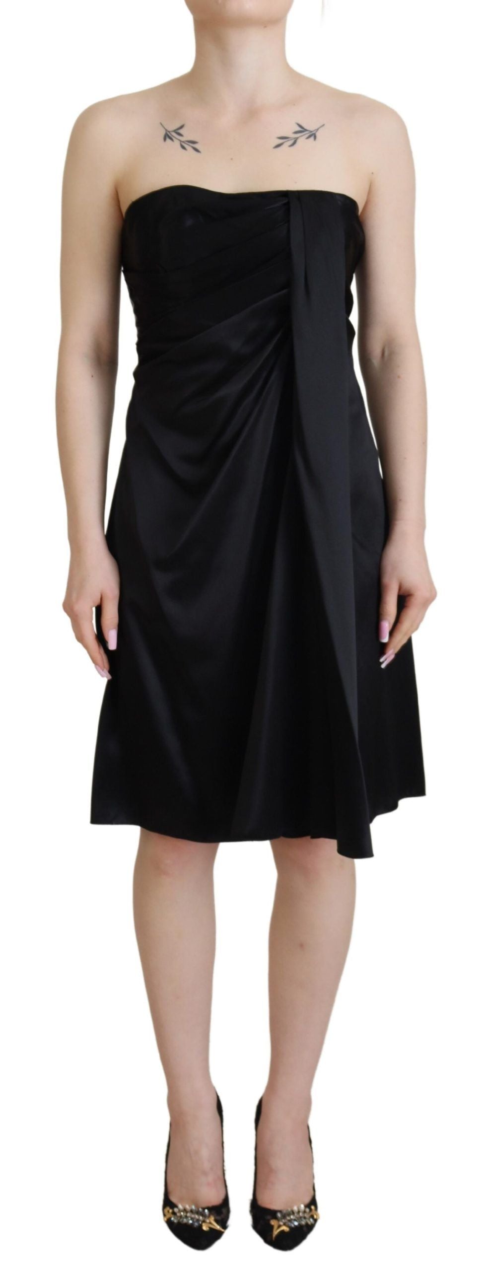 Dolce & Gabbana Black Silk Shift Short Mini Party Dress Dolce & Gabbana