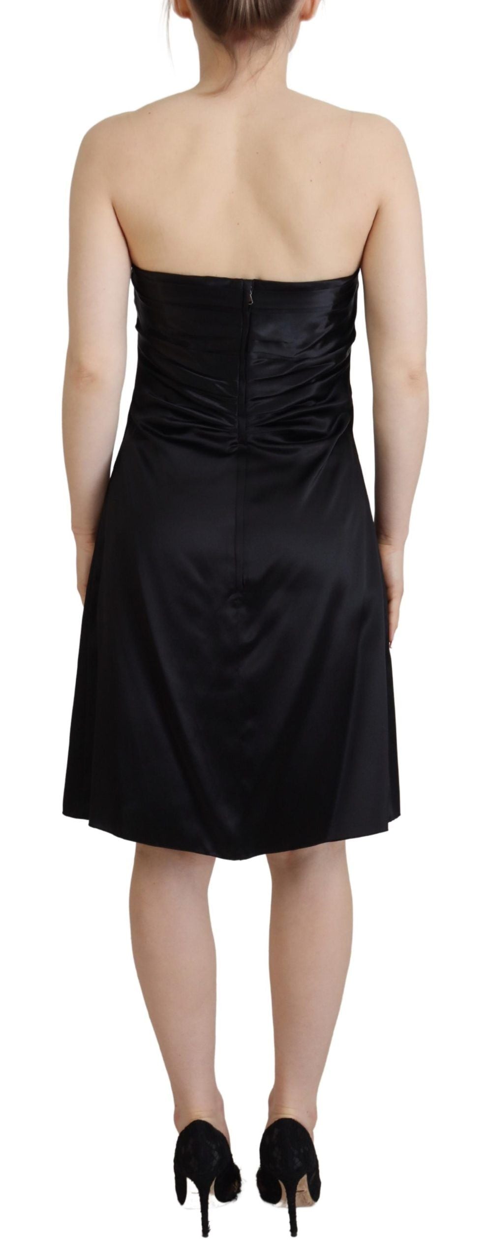 Dolce & Gabbana Black Silk Shift Short Mini Party Dress Dolce & Gabbana