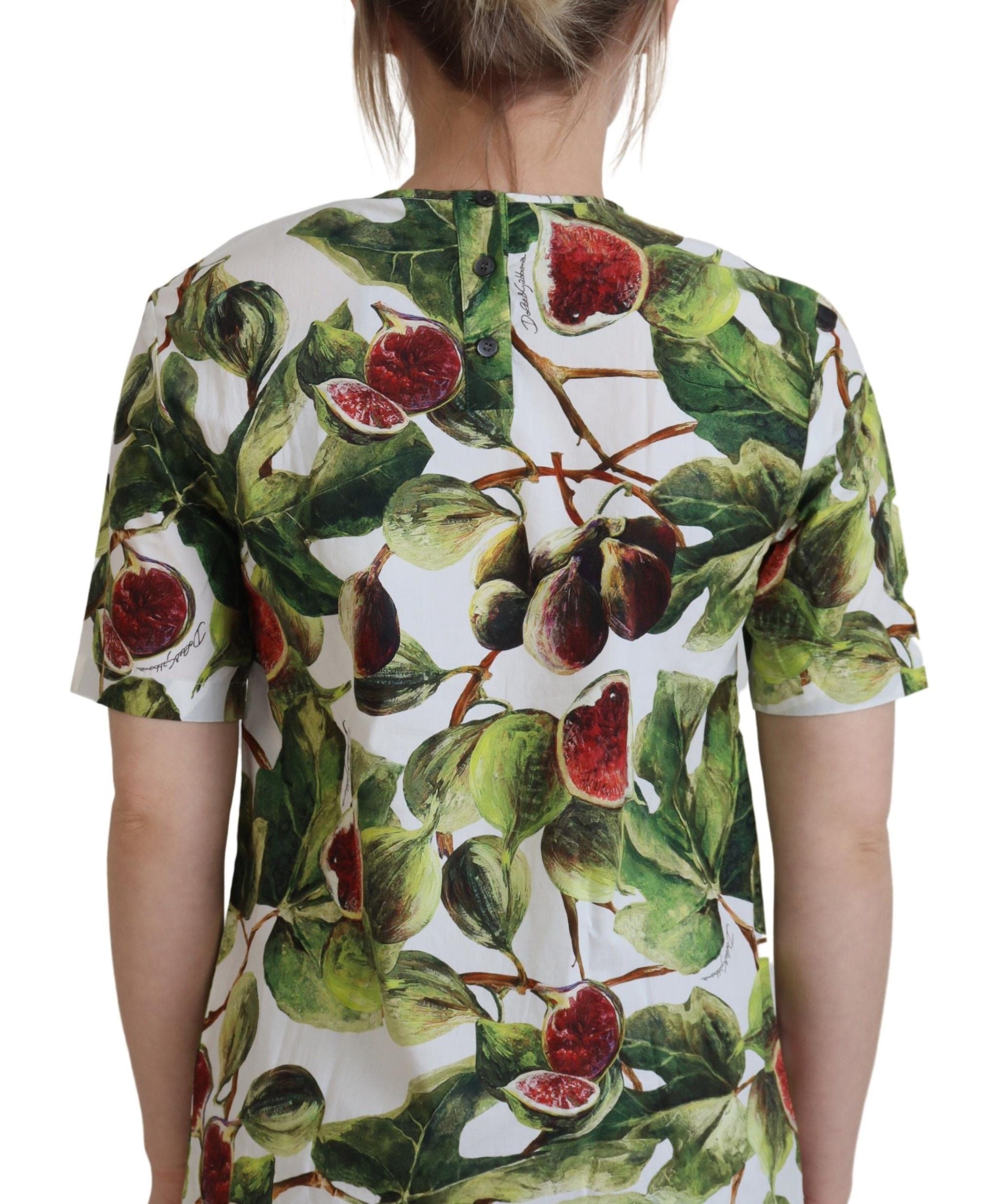 Dolce & Gabbana Crew-neck Cotton Top Blouse Fruit T-shirt Dolce & Gabbana