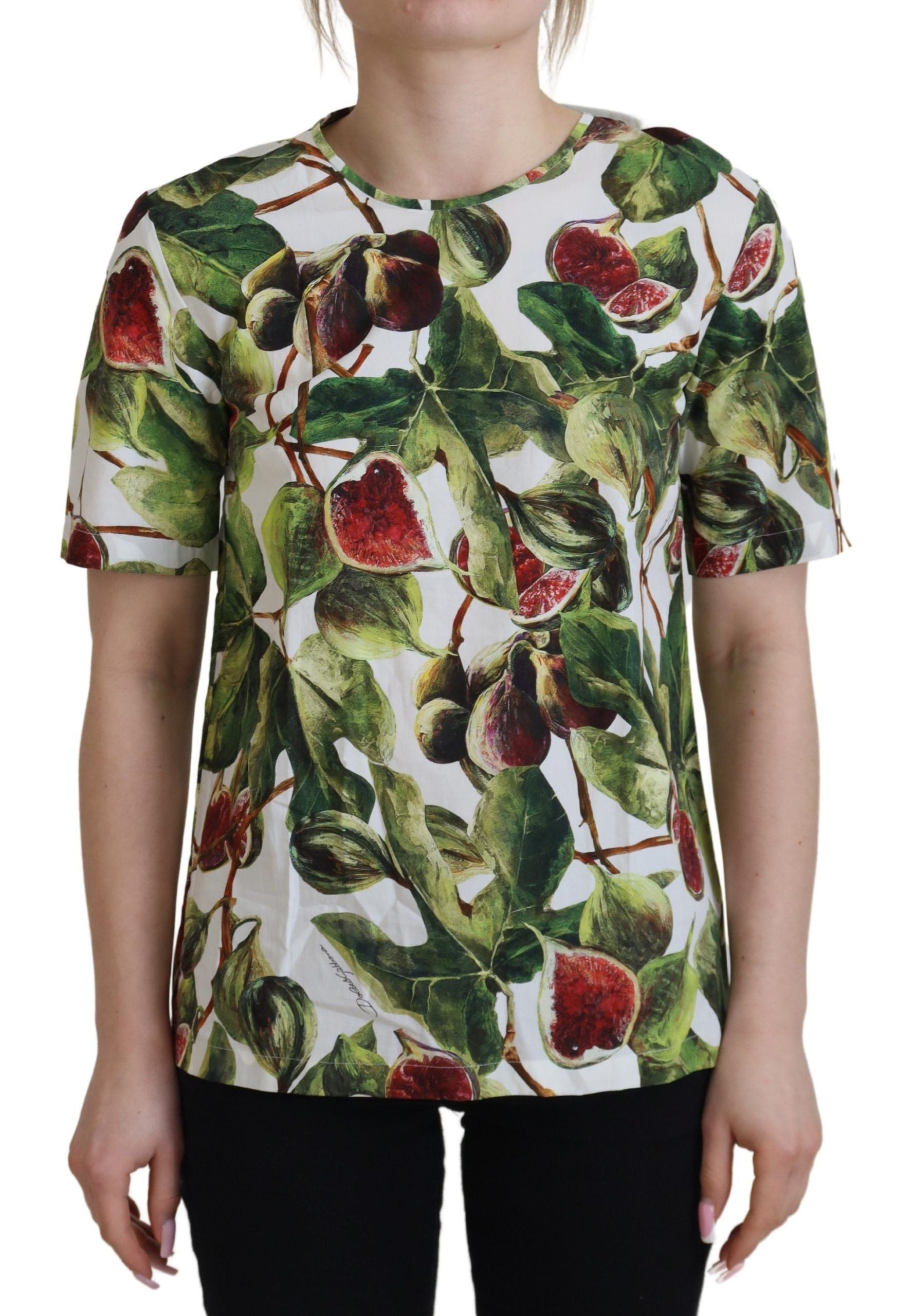 Dolce & Gabbana Crew-neck Cotton Top Blouse Fruit T-shirt Dolce & Gabbana