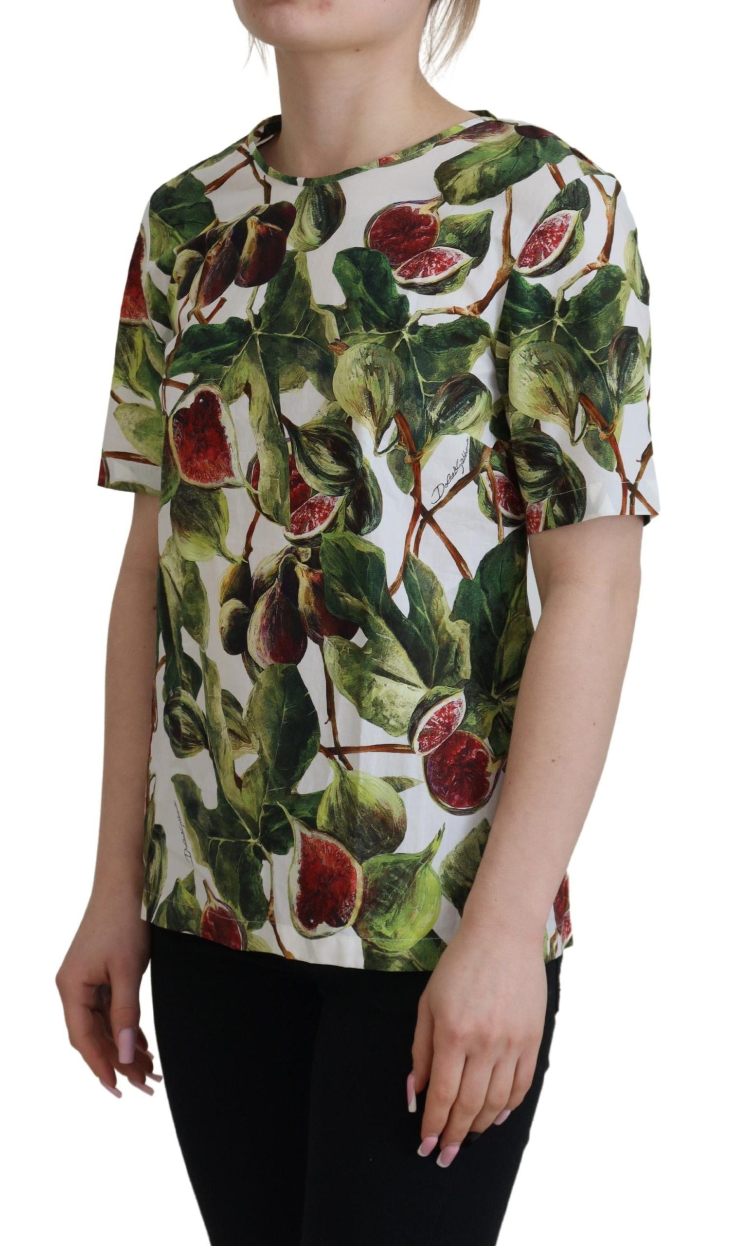 Dolce & Gabbana Crew-neck Cotton Top Blouse Fruit T-shirt Dolce & Gabbana