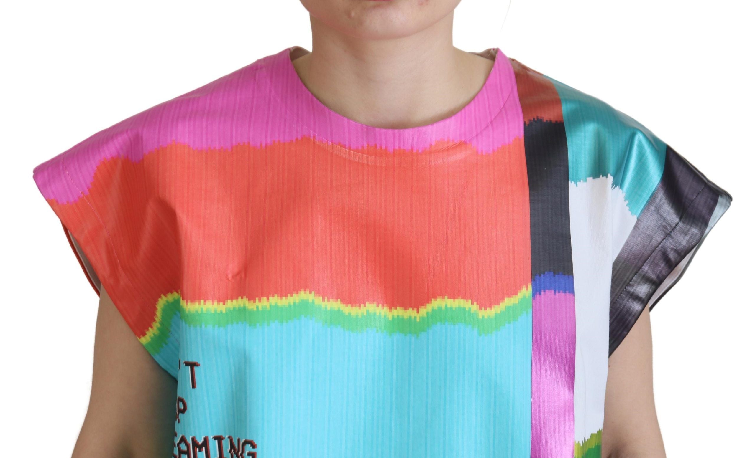Dolce & Gabbana Multicolor TV Print Blouse Cotton  T-shirt Dolce & Gabbana