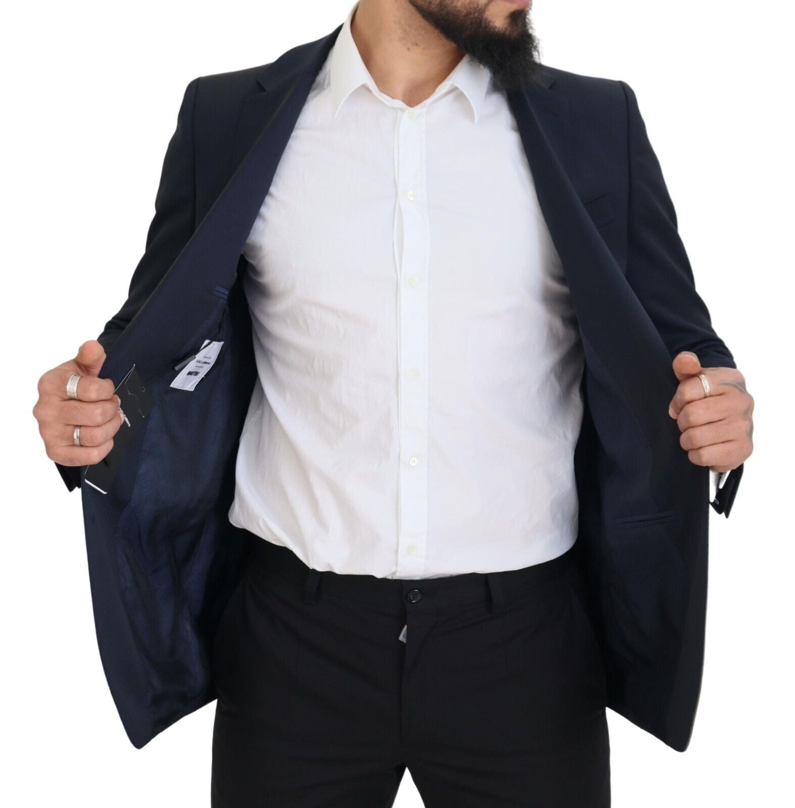Dolce & Gabbana Dark Blue Wool Single Breasted MARTINI Blazer Dolce & Gabbana