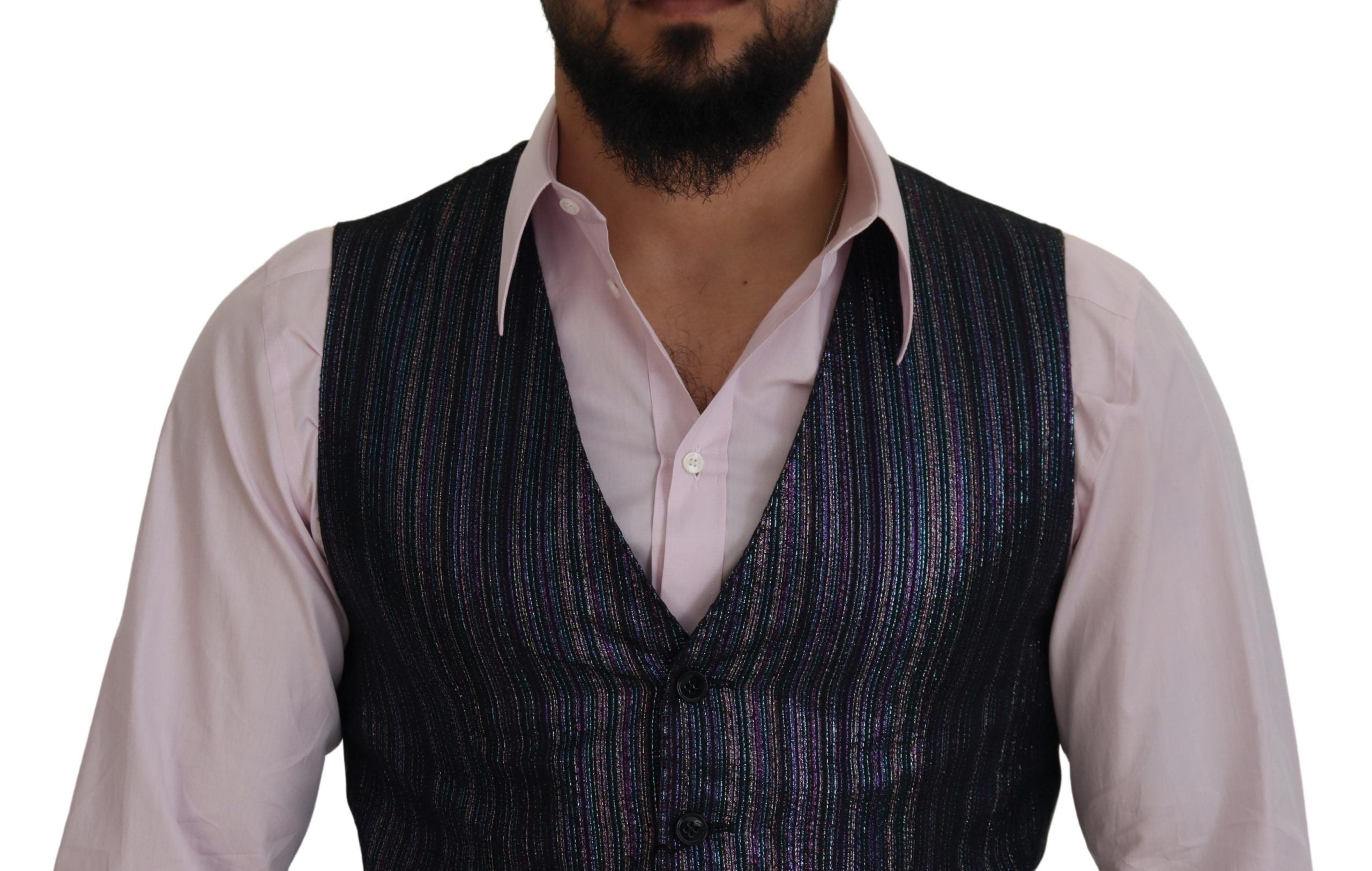 Dolce & Gabbana Multicolor Polyester Waistcoat Dress Formal Vest Dolce & Gabbana