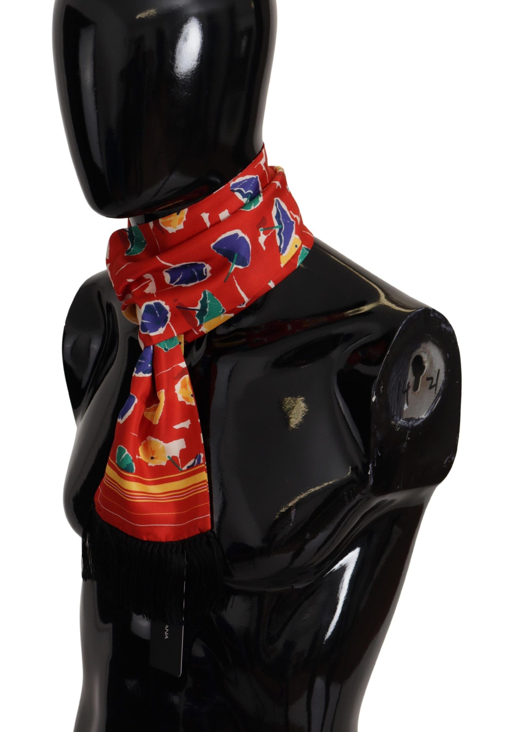Dolce & Gabbana Multicolor DG Umbrellas Print Shawl Fringe Scarf Dolce & Gabbana