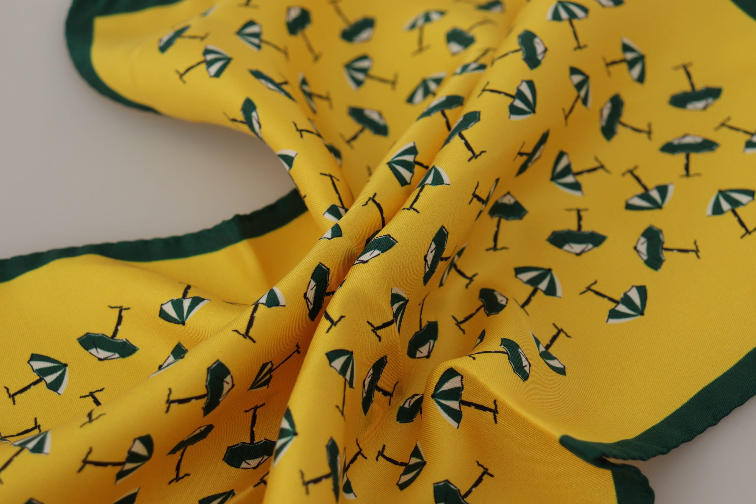 Dolce & Gabbana Yellow Printed DG Logo Square Mens Handkerchief Scarf Dolce & Gabbana