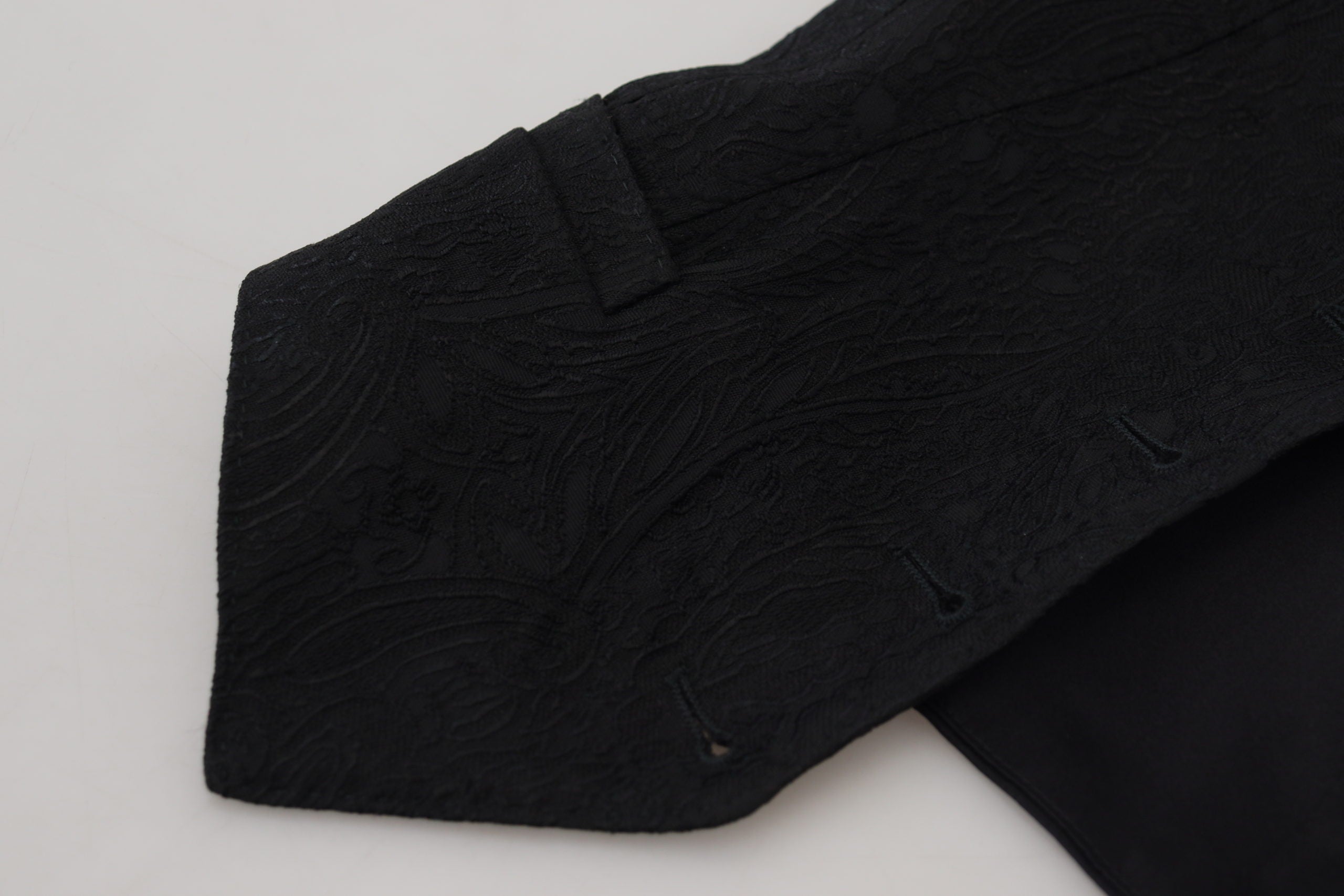Dolce & Gabbana Black Brocade Button Down Sleeveless Vest Top Dolce & Gabbana