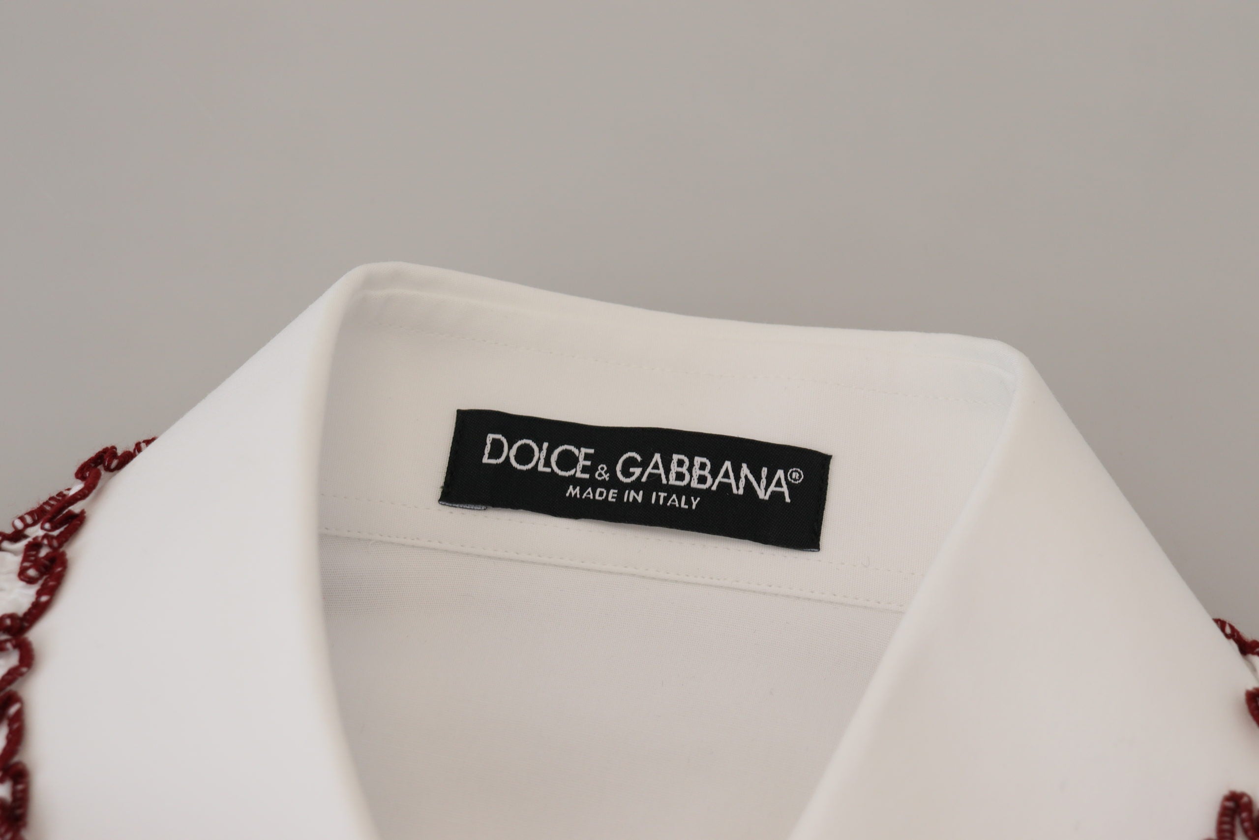 Dolce & Gabbana White Lace Long Sleeves Ruffle Collar Top Dolce & Gabbana