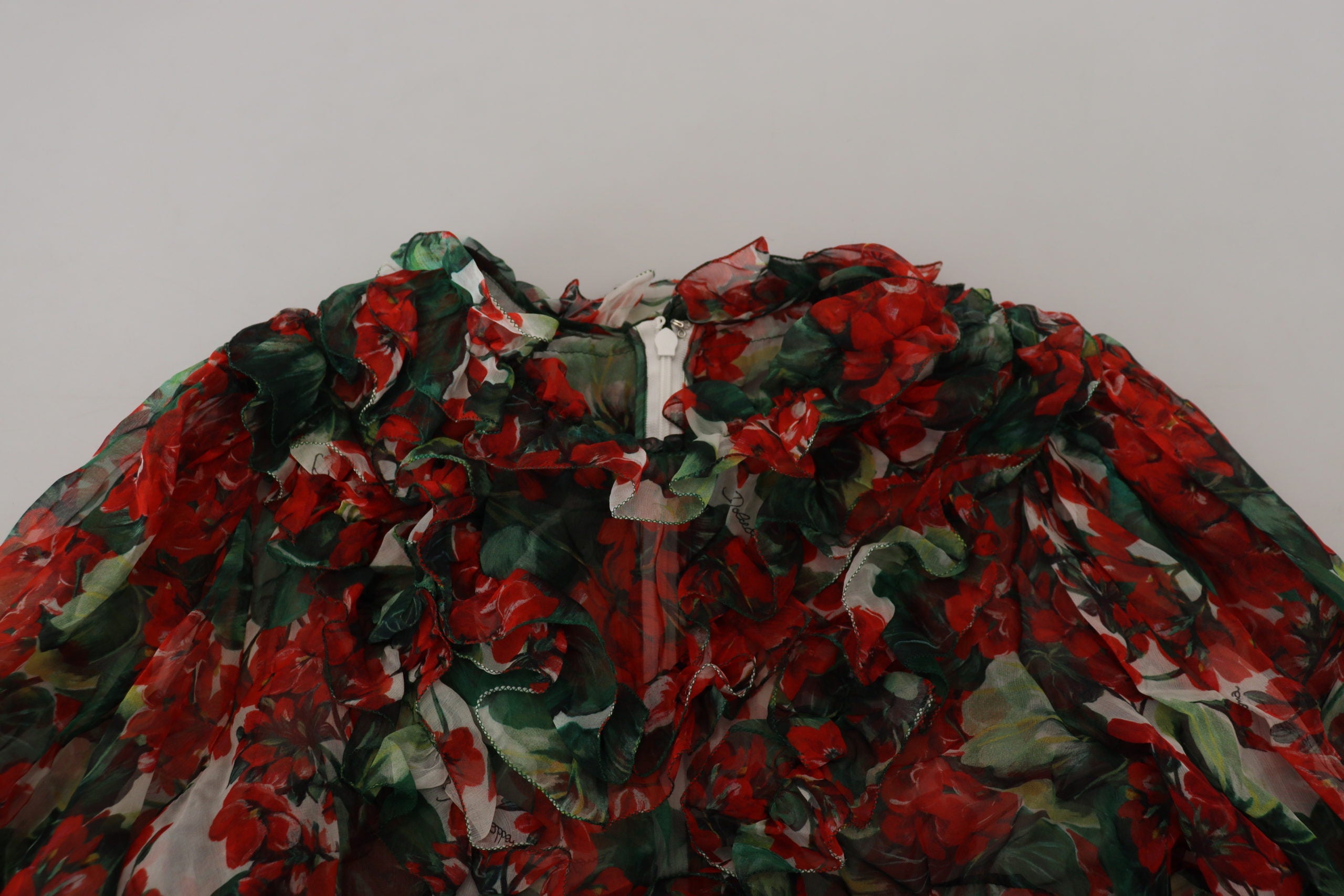Dolce & Gabbana Multicolor Geranium A-line Knee Length Dress Dolce & Gabbana