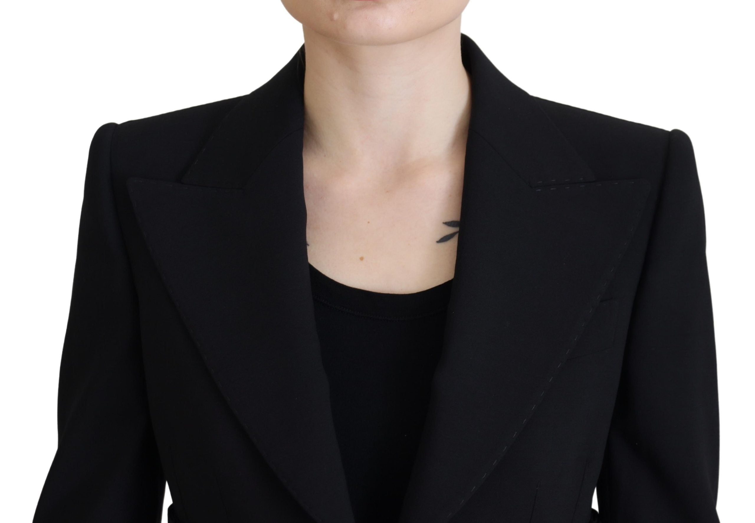 Dolce & Gabbana Black Single Breasted Fit Blazer Wool Jacket Dolce & Gabbana