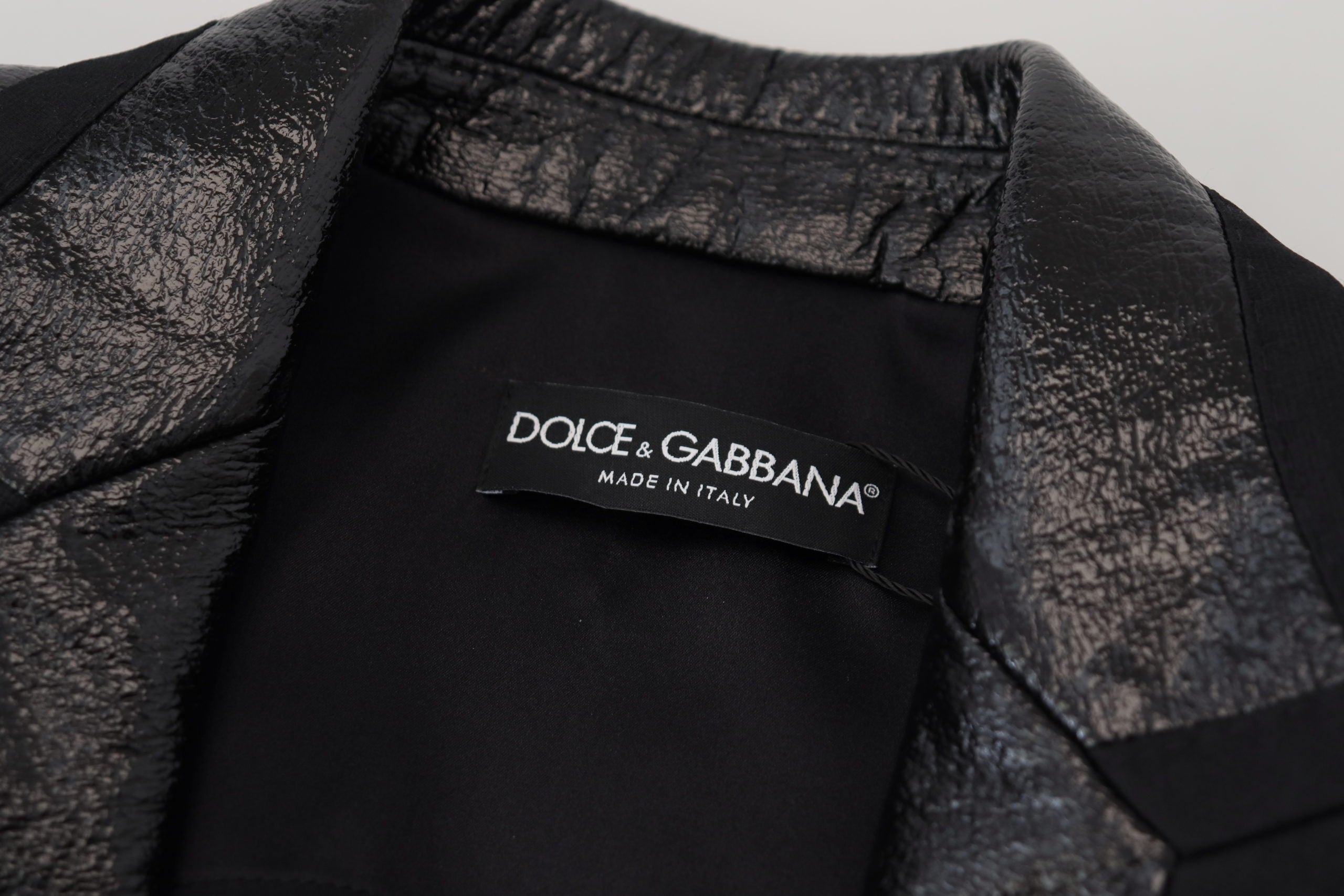 Dolce & Gabbana Black Long Sleeves Crop Blazer Cotton Jacket Dolce & Gabbana