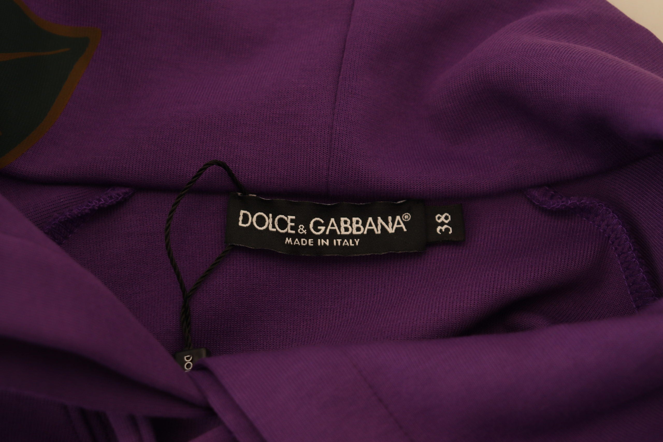 Dolce & Gabbana Purple Floral Print Pullover  Cotton Sweater Dolce & Gabbana