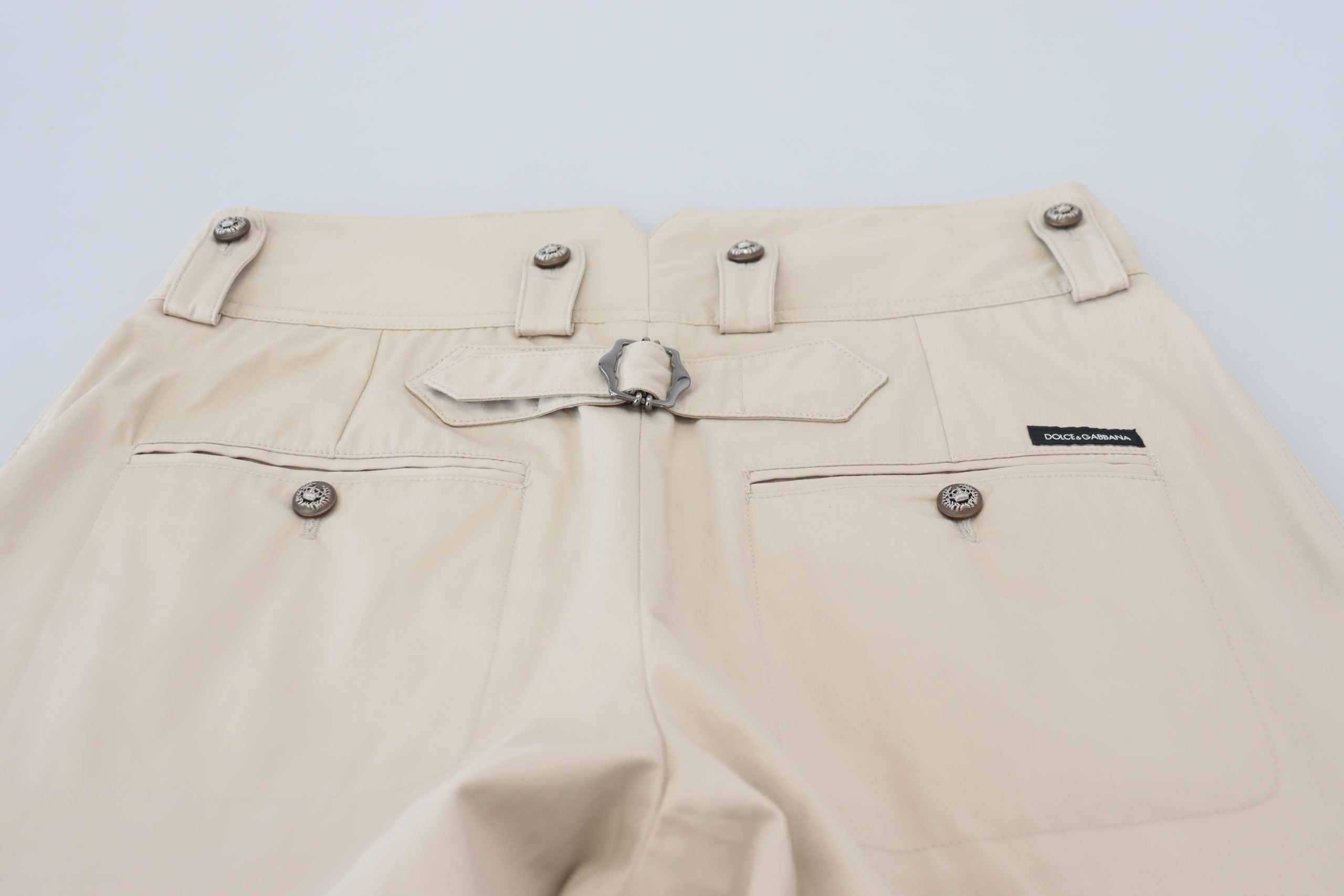 Dolce & Gabbana Beige Cotton Women Cargo Pants Dolce & Gabbana