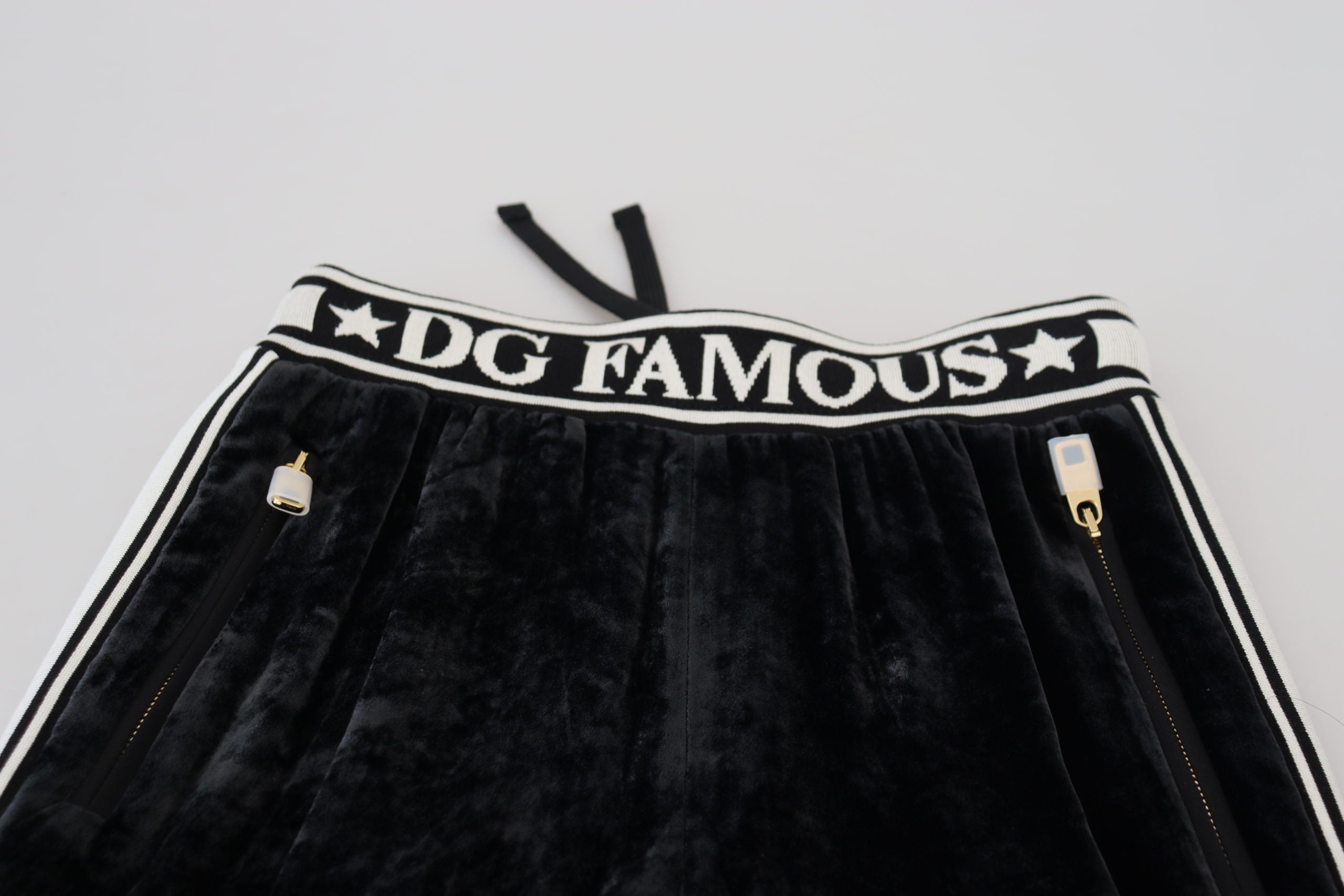 Dolce & Gabbana Black DG Logo Velvet Trouser Pants Dolce & Gabbana