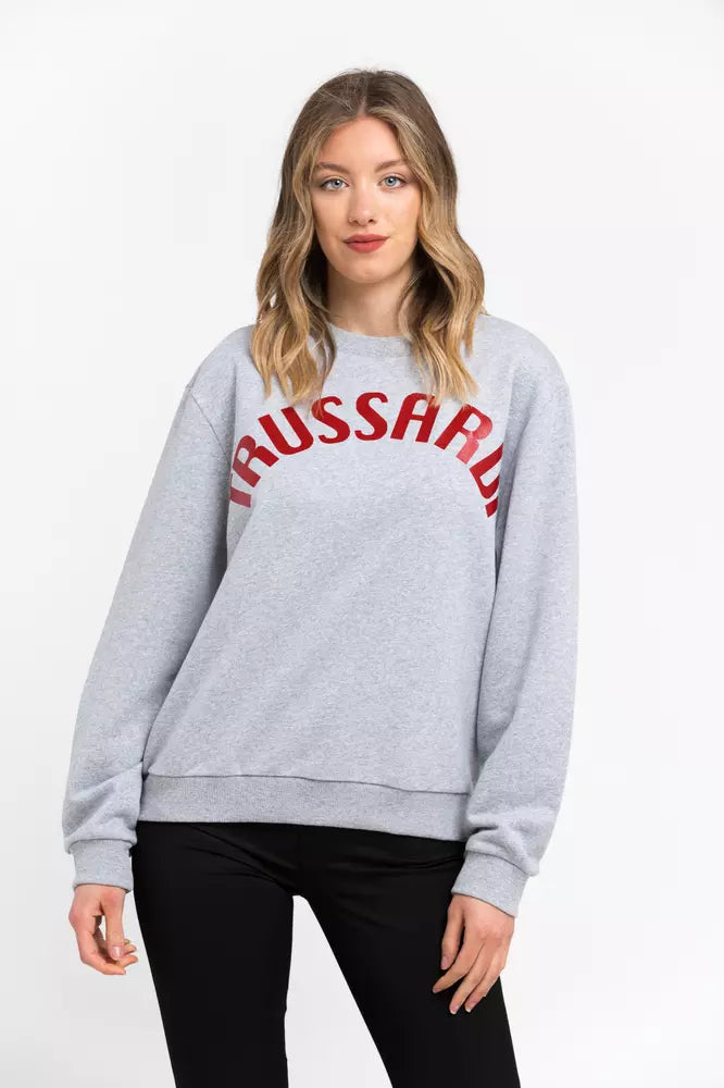 Trussardi Gray Cotton Women Sweatshirt Trussardi