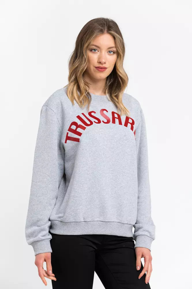 Trussardi Gray Cotton Women Sweatshirt Trussardi