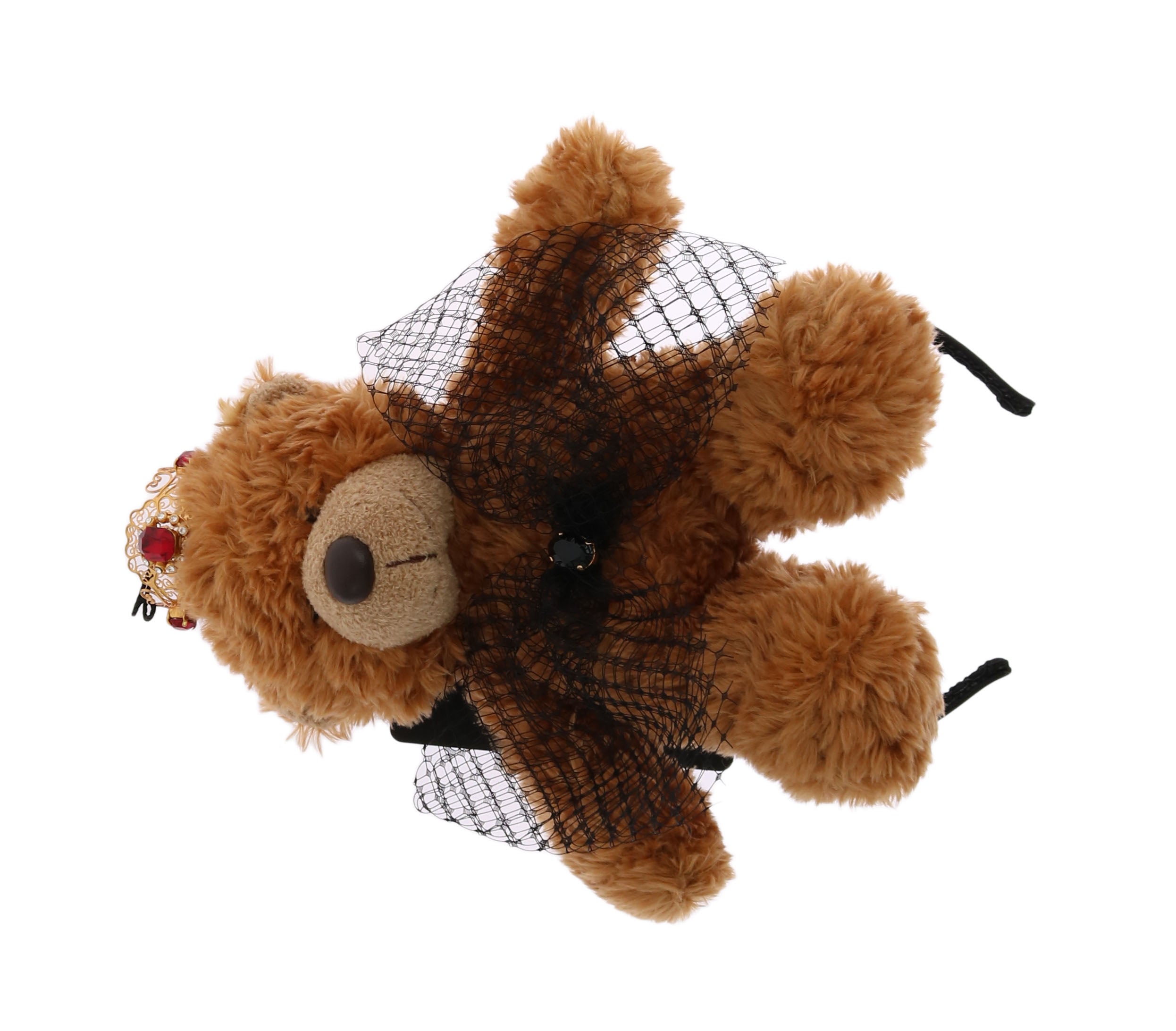 Dolce & Gabbana Teddy Bear Gold Crystal  Crown Tiara Diadem Hair Band Dolce & Gabbana