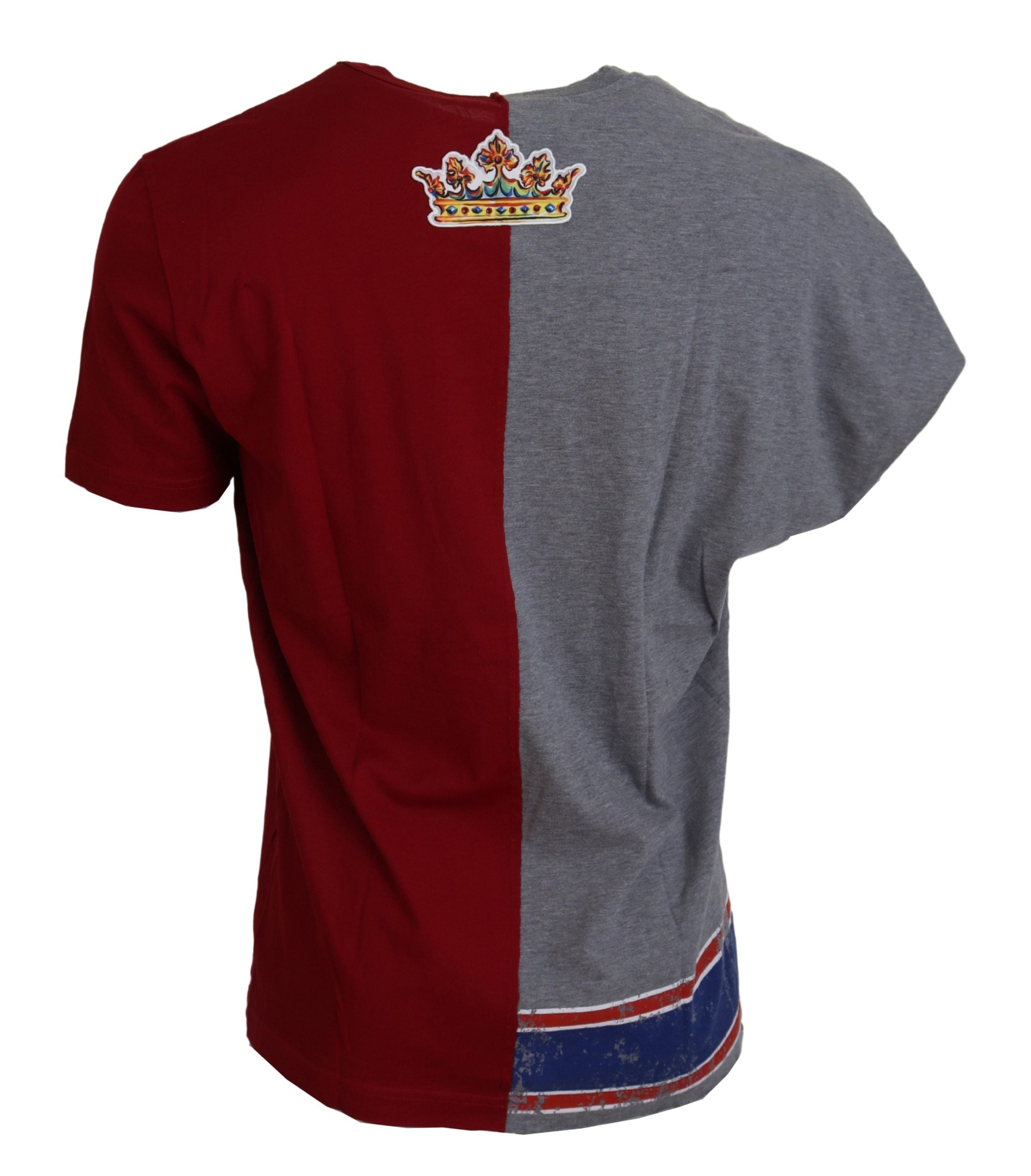 Dolce & Gabbana Red Gray Two Model DG Angel Crewneck  T-shirt Dolce & Gabbana