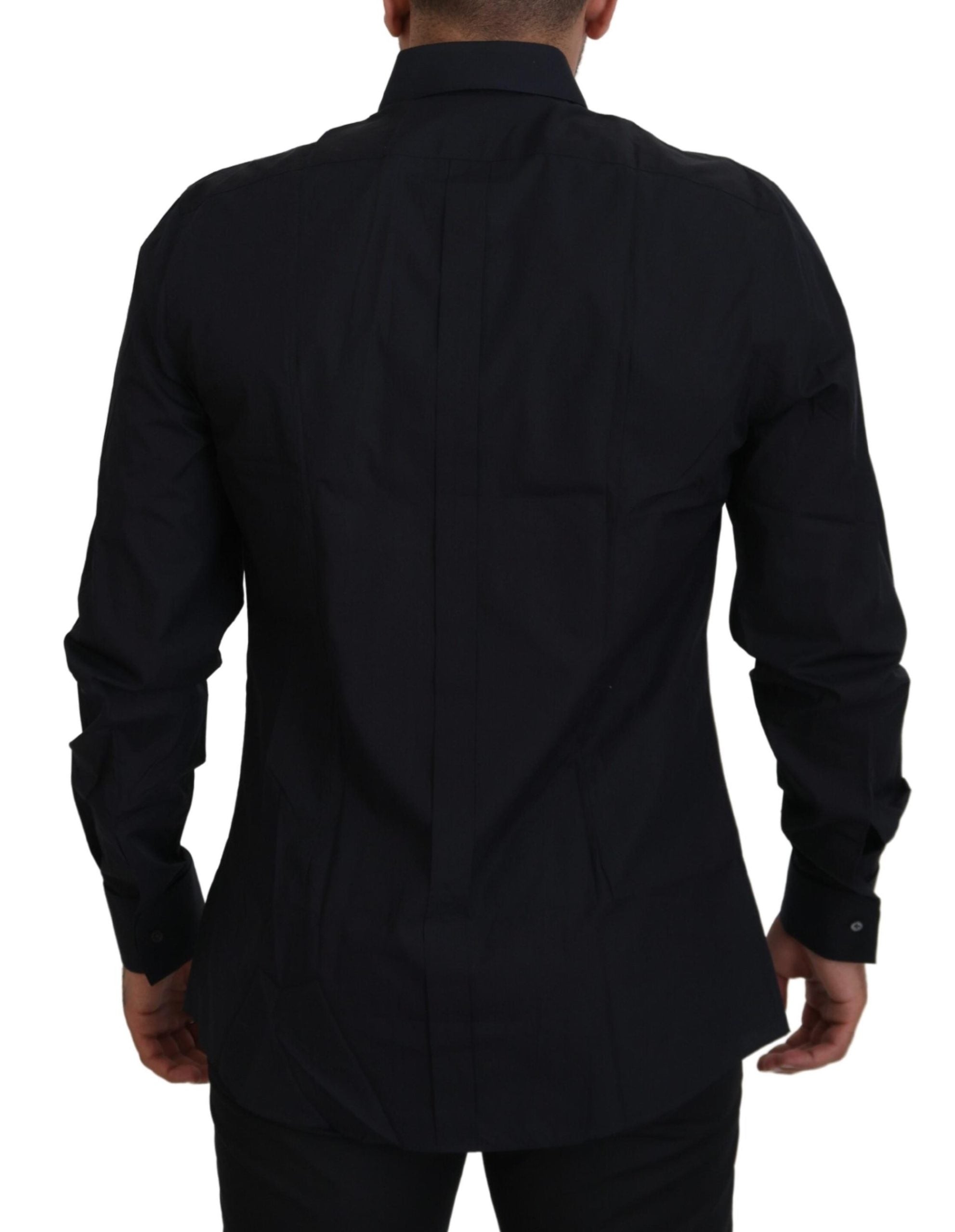 Dolce & Gabbana Black Gold Cotton Slim Fit Dress Mens Shirt Dolce & Gabbana