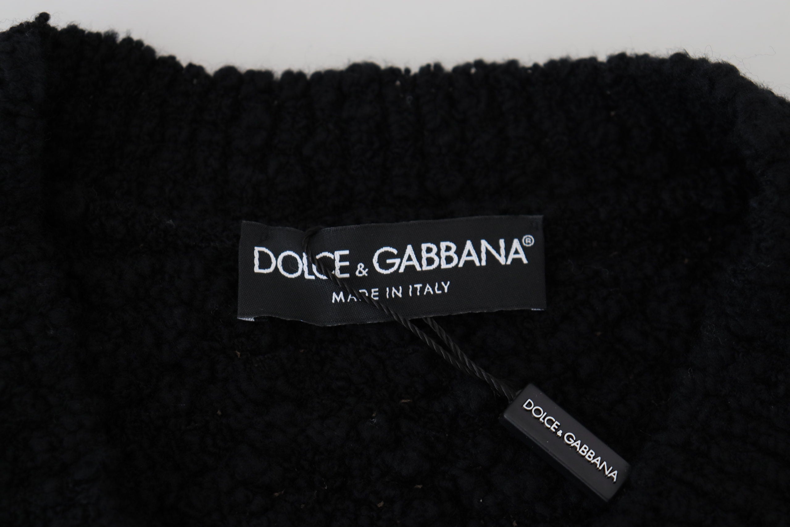 Dolce & Gabbana Black Wool V-neck Knitted Pullover Sweater Dolce & Gabbana