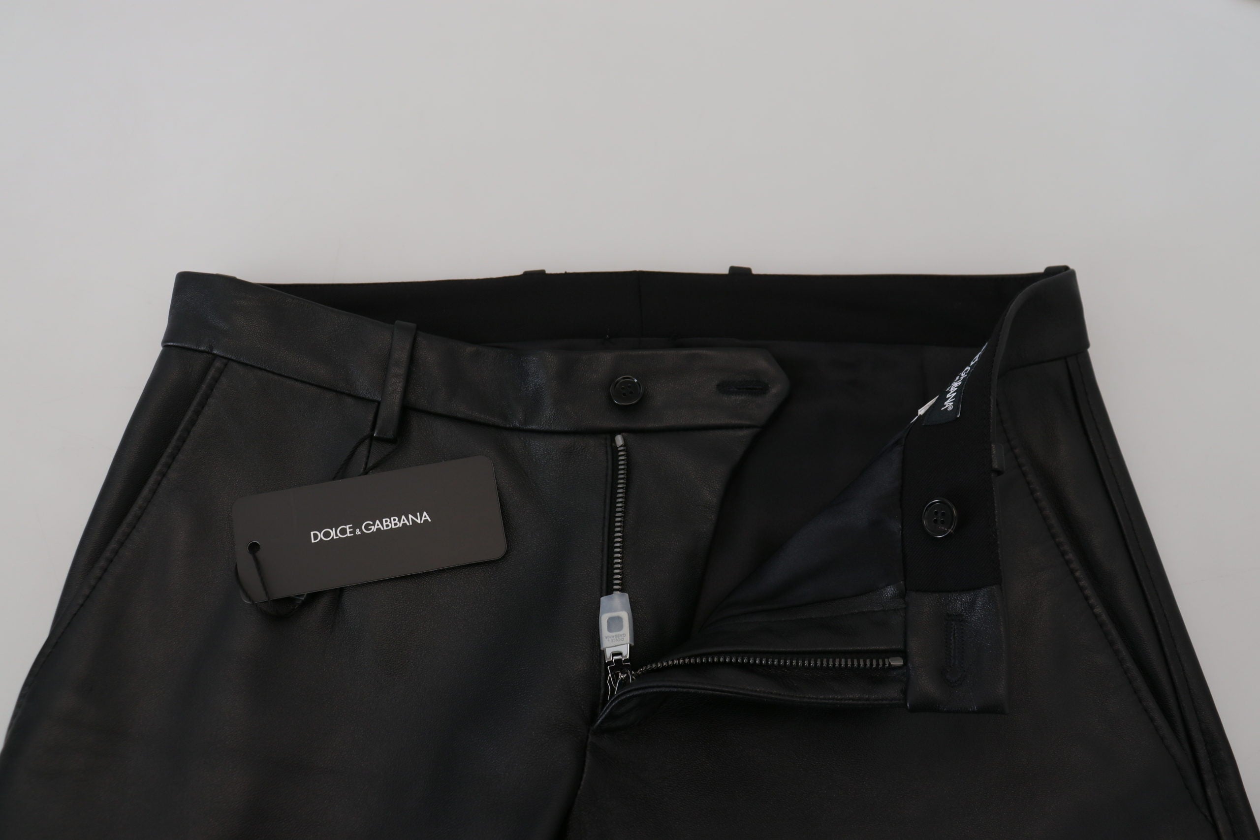 Dolce & Gabbana Black Shiny Stretch Skinny Pants Dolce & Gabbana