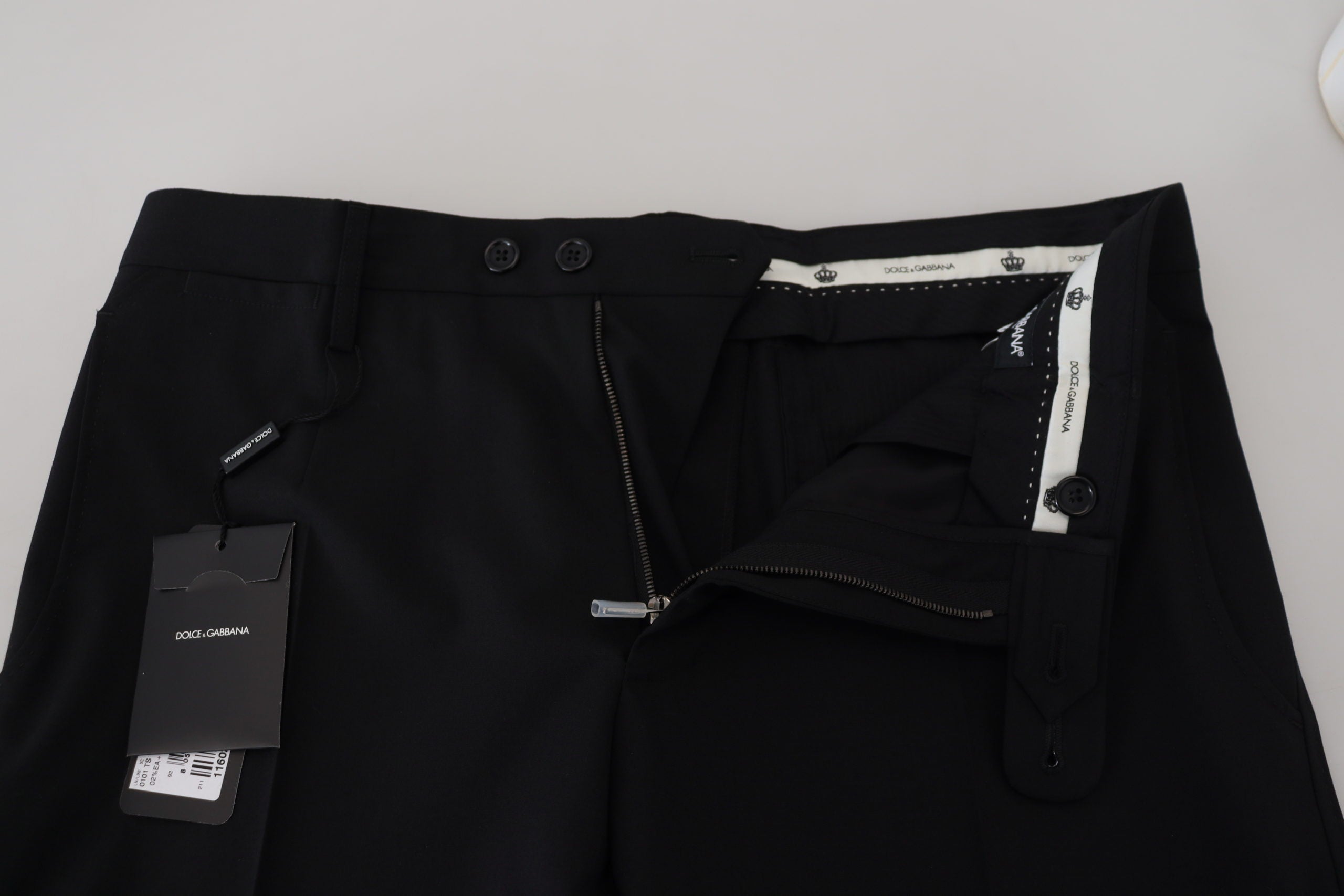 Dolce & Gabbana Black Polyester Chino Formal Pants Dolce & Gabbana