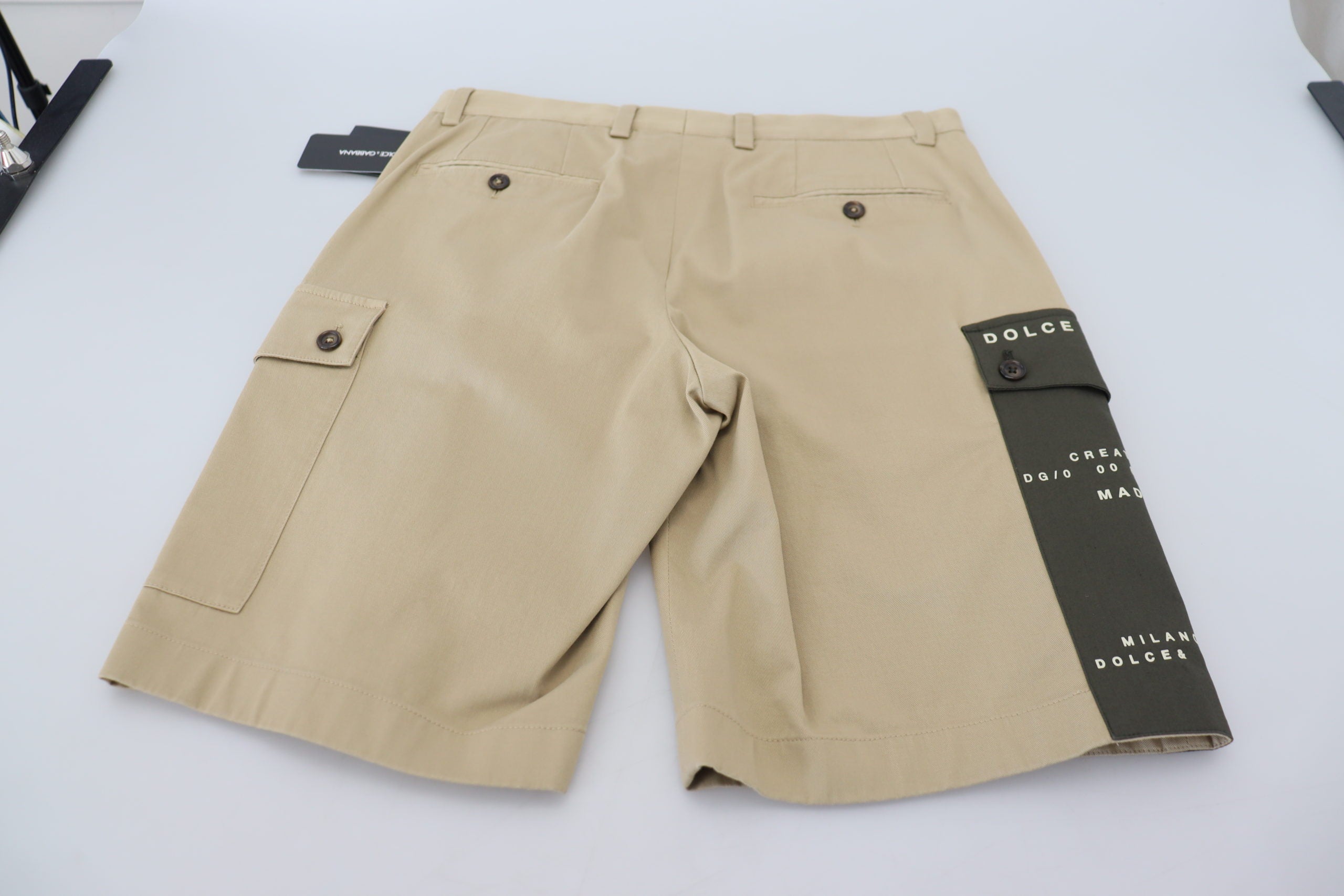 Dolce & Gabbana Beige Cotton Cargo Bermuda Shorts Dolce & Gabbana
