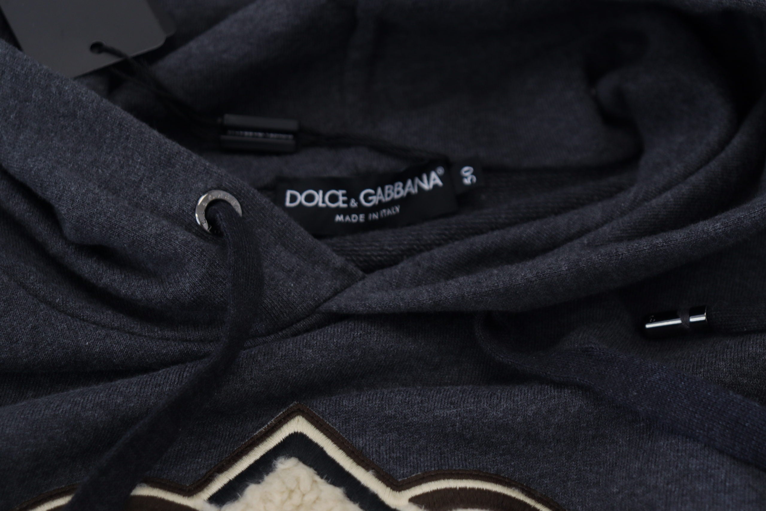 Dolce & Gabbana Gray Logo Cotton Hooded Sweatshirt Sweater Dolce & Gabbana